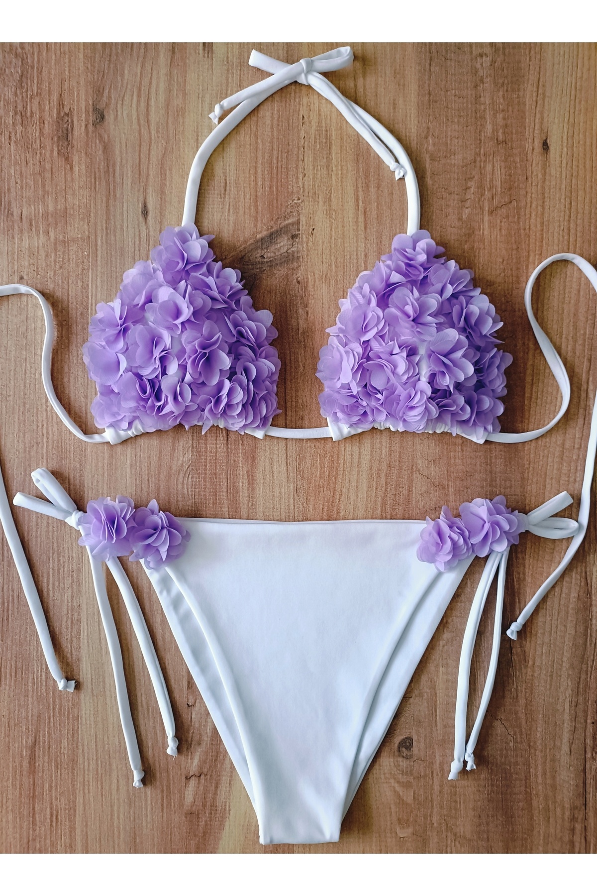 bright moon Kadın çiçekli bikini takımı (DOLGUSUZ)