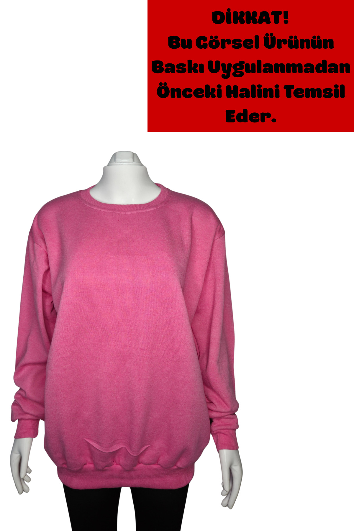 UNCİA OUTDOORS Büyük Kurdele Baskı Desenli Kadın Oversize Sweatshirt görsel 4