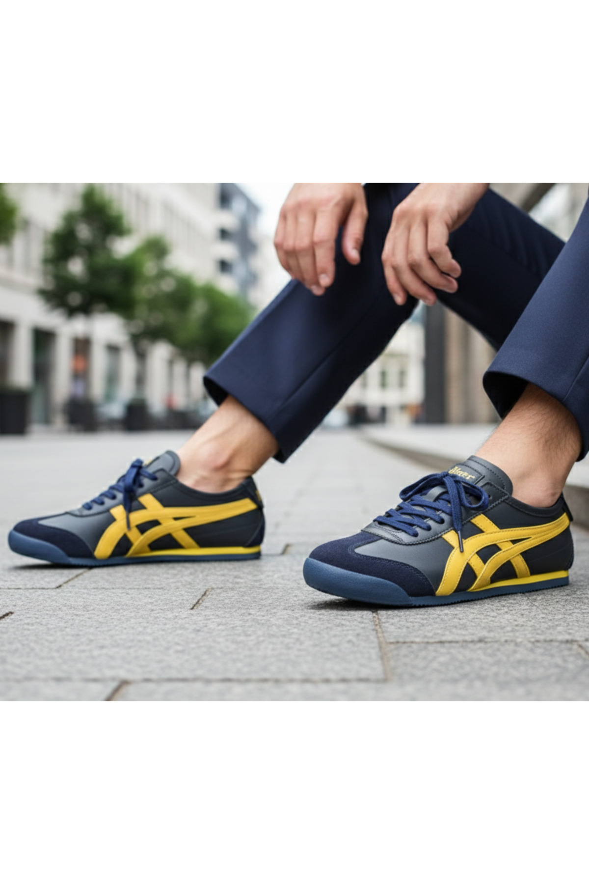 Oxford Unisex Women's Casual Sports Shoes(36-41) Navy-yellow E-2014