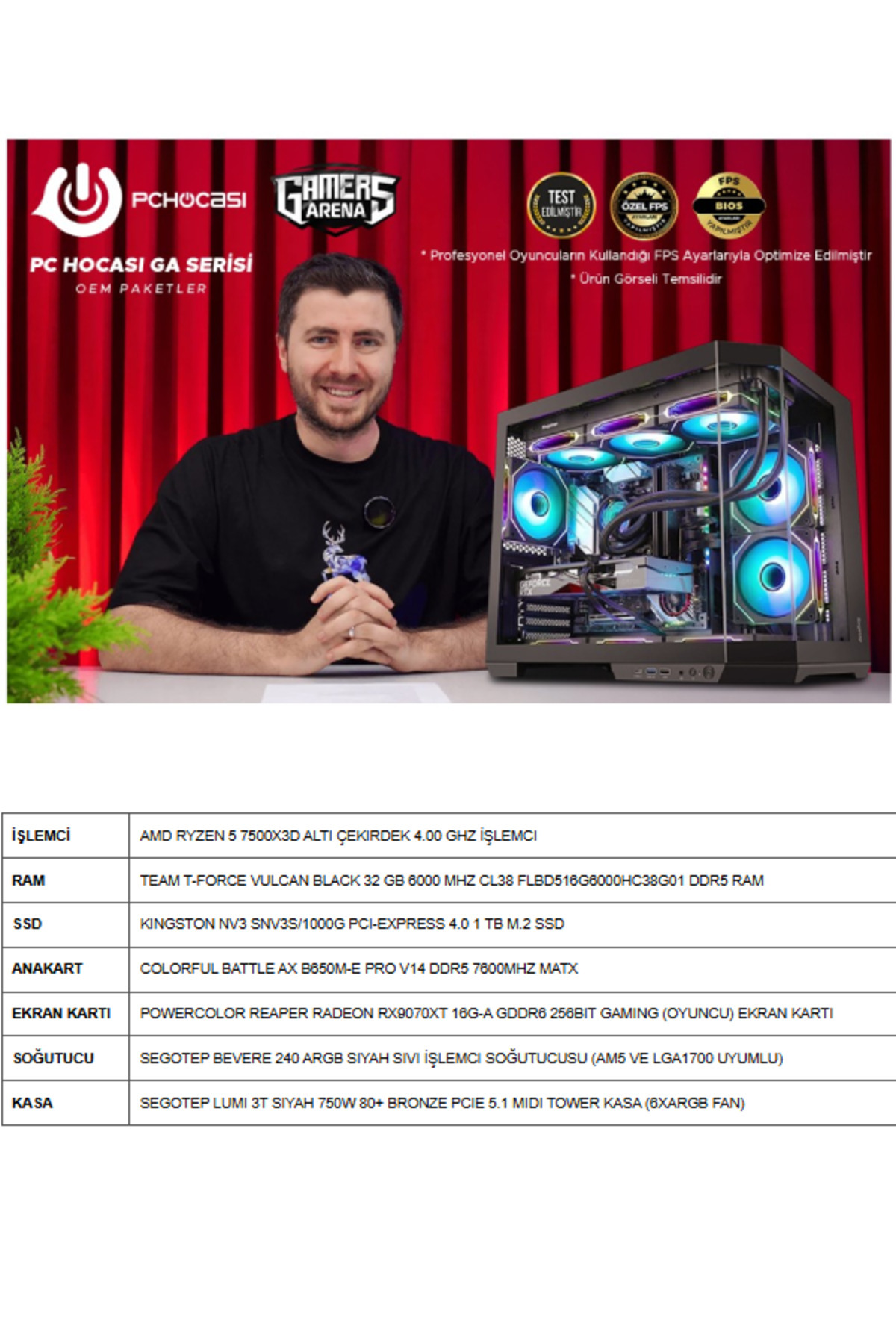 Team T-Force Vulcan Black 32GB 2x16GB 6000Mhz DDR5 OEM Paketler