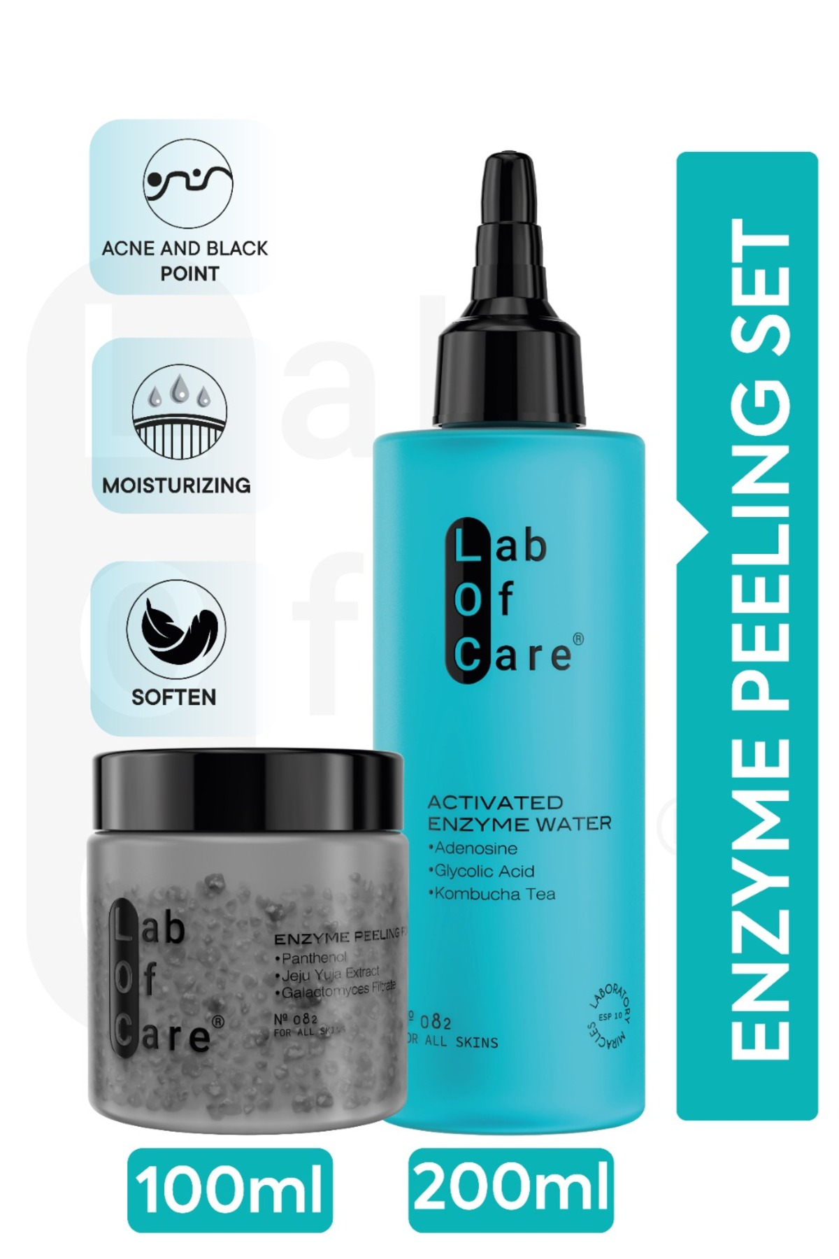 Lab of Care No: 082 Aydınlatıcı, Arındırıcı ve Gözenek Sıkılaştırıcı Enzim Peeling Seti — LOCEPS01