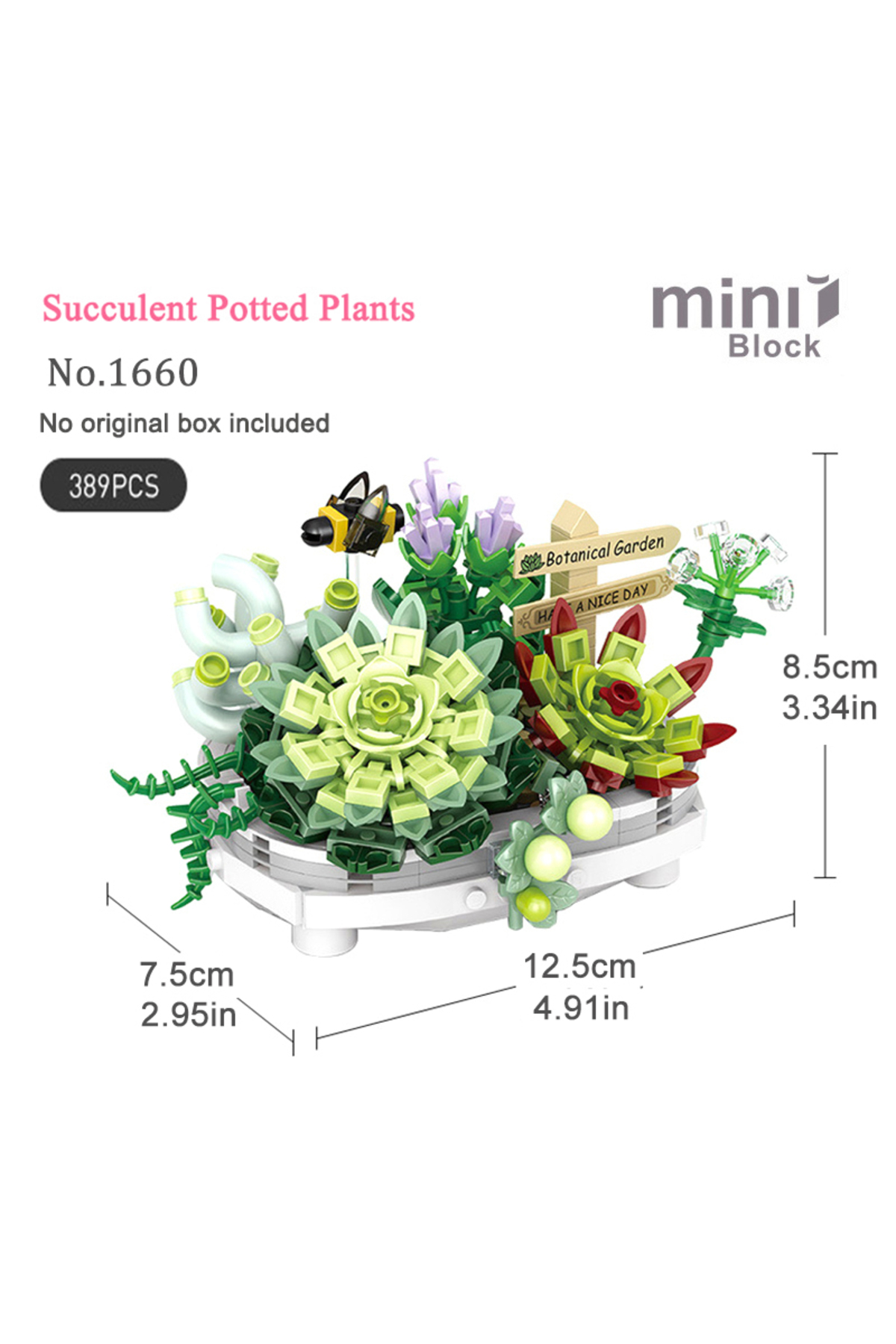 ۱۶۶۰ بدون جعبه، گل‌آرایی مینیاتوری، بلوک‌های ساختمانی، گل‌ها، ساکولنت، شکوفه گیلاس، بونسای، مدل سه‌بعدی دکور خانه