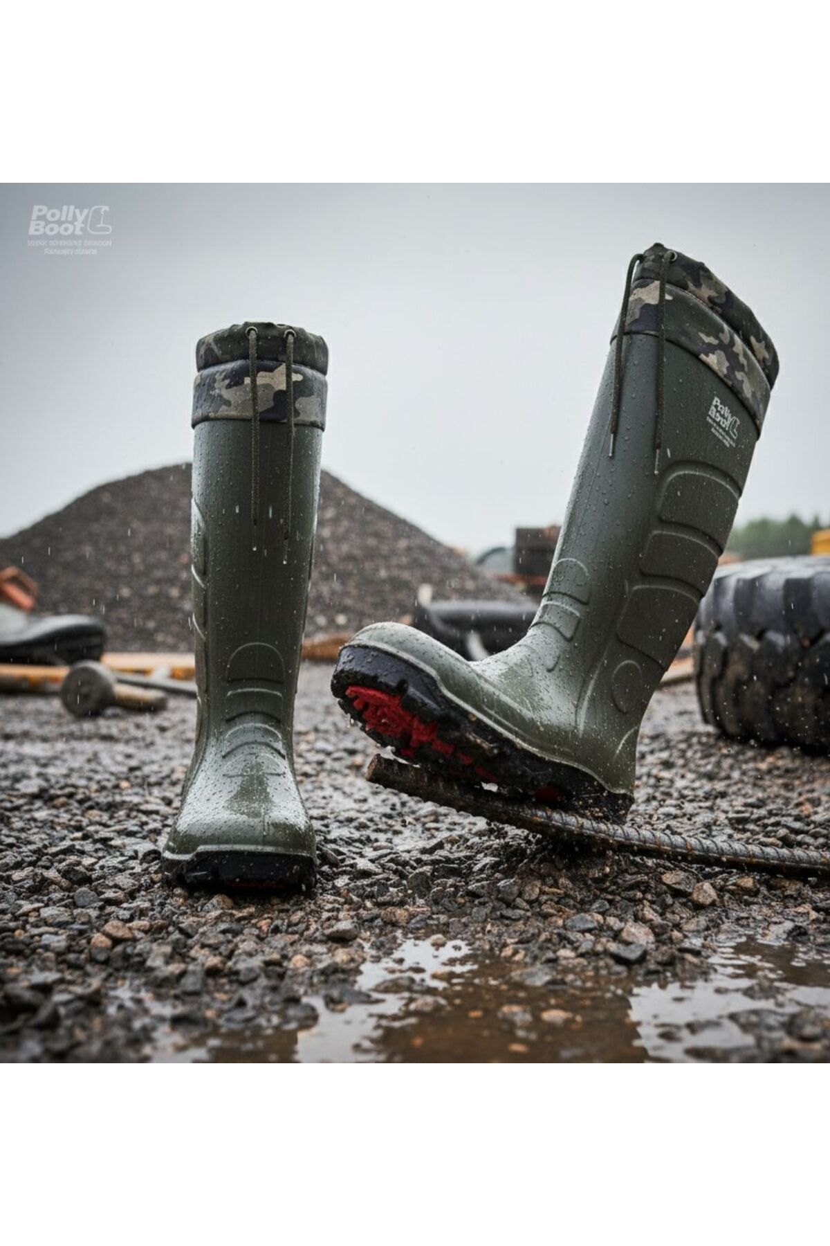 Polly Boot  Erkek Haki Galaxy Vega O4 (KORUMASIZ)uzun Boğazlı Çizme - Görsel 4