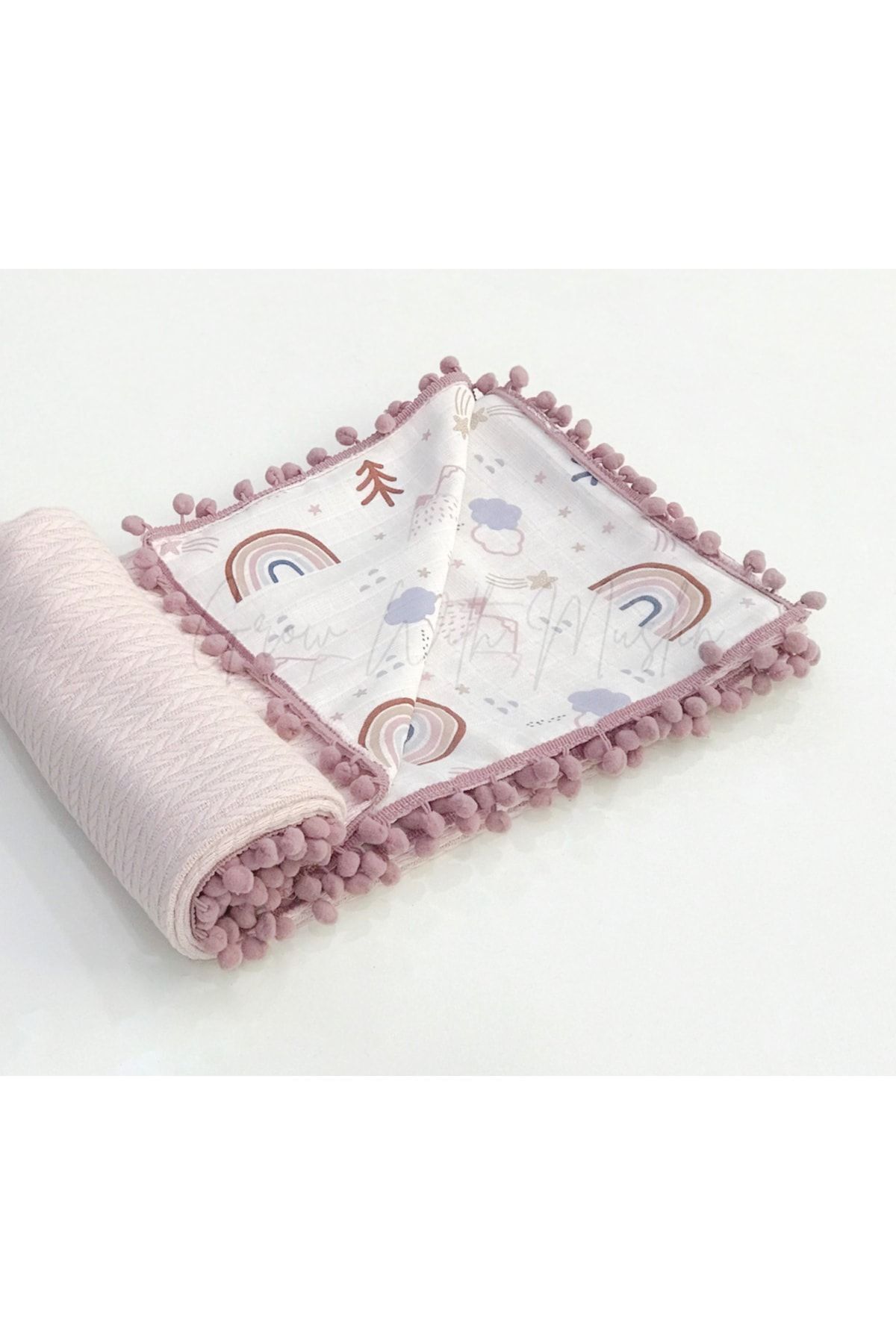 FG Store %100 Pamuk Çok Amaçlı Çift Katlı Örgü Pike/müslin Battaniye (80X100) fotoğrafı 3 (önizleme)