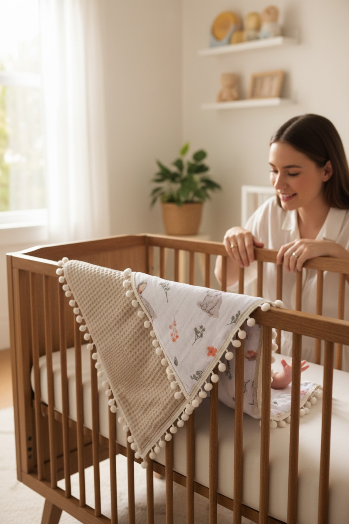 FG Store %100 Pamuk Çok Amaçlı Çift Katlı Petek Pike/müslin Battaniye (80X100) fotoğrafı 2 (önizleme)