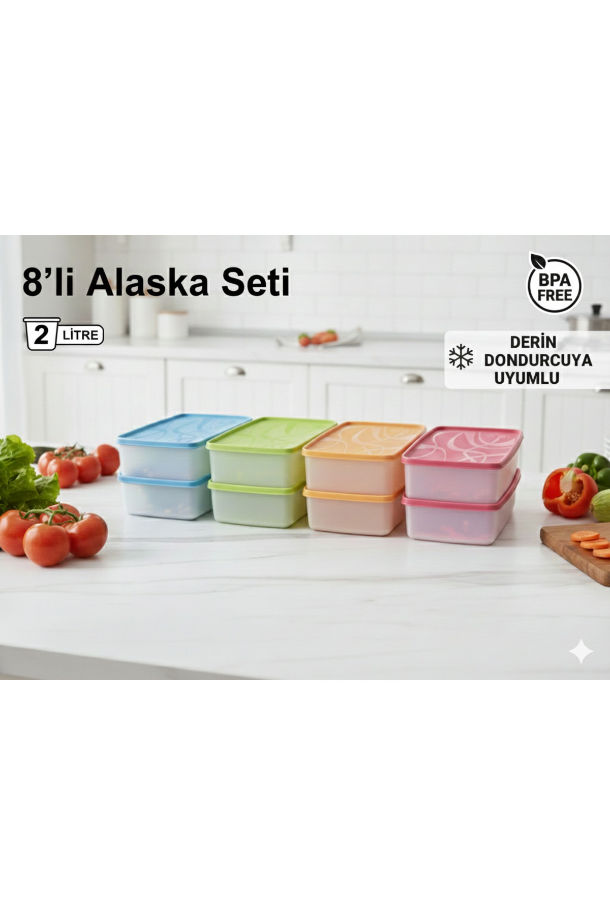 Righton Alaska 8'li Derin Dondurucu Saklama Kabı Seti - 2 Litre