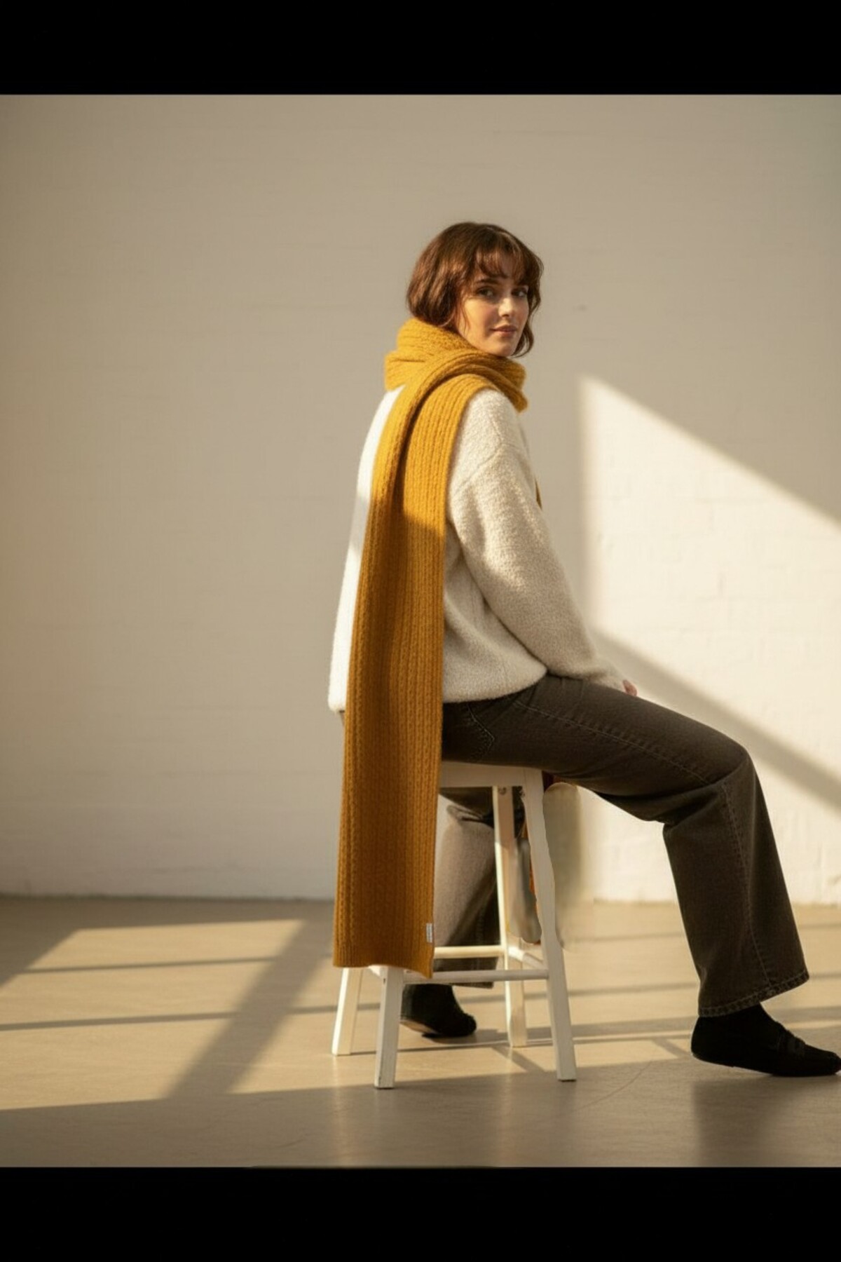 VARM  Soft Yumuşak Dokulu Uzun Geniş Triko Atkı - Görsel 2