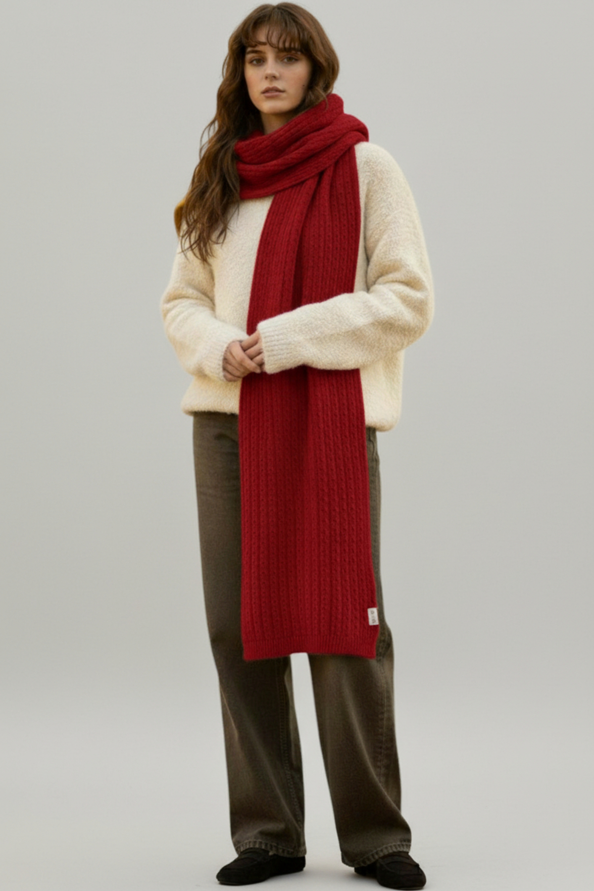 VARM  Soft Yumuşak Dokulu Uzun Geniş Triko Atkı