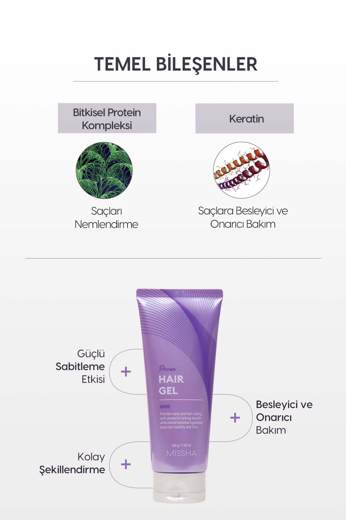 Bakım Etkili, Güçlü Tutuşlu, Şekillendirici Sert Saç Jölesi Procure Transtyle Hard Hair Gel — 8806185720786 — تصویر 4 از 8