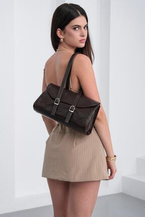 Shule Bags Lue Vintage Baget Çanta Acı Kahve