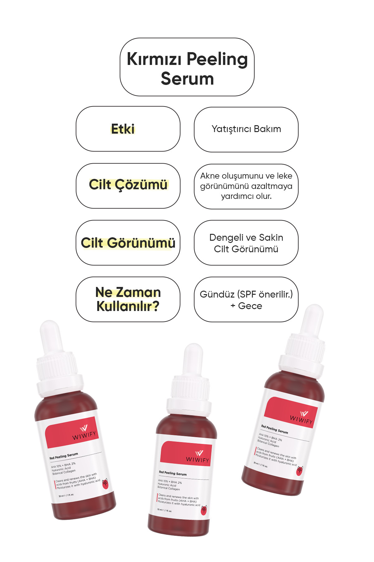 Gözenek Sıkılaştırıcı Akne Karşıtı Yenileyici Red Peeling Serum (AHA 10%+BHA 2%) 30 Ml — 110 — تصویر 5 از 6