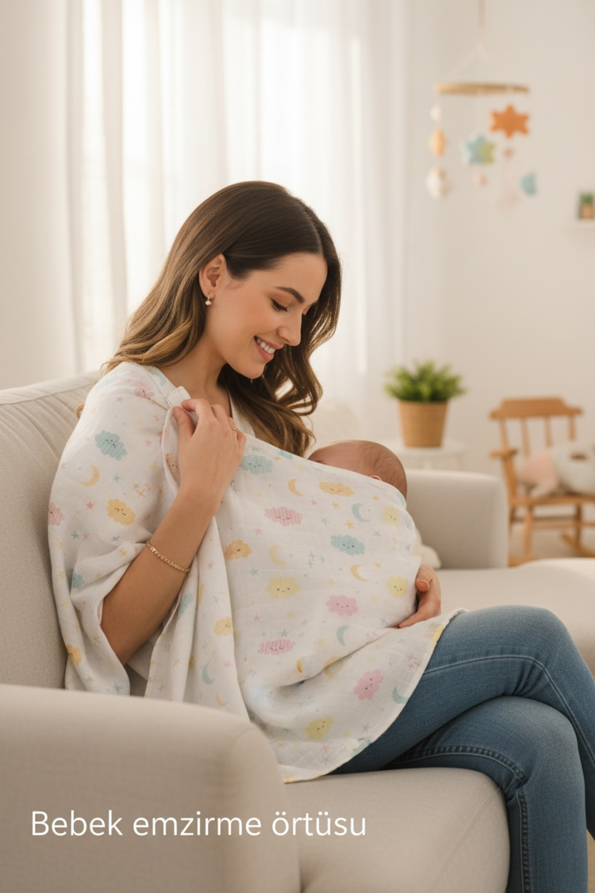 grow with muslin %100 Pamuk Müslin Emzirme Önlüğü fotoğrafı 2 (önizleme)