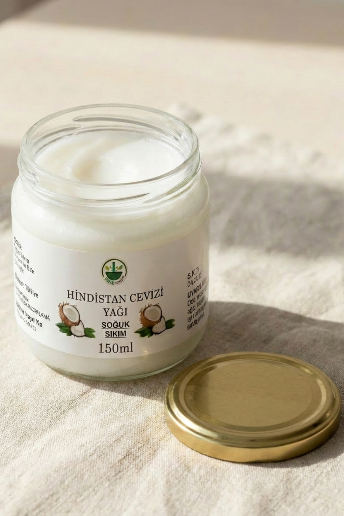 Soğuk Sıkım Hindistan Cevizi Yağı (Coconut Oil – Cocos nucifera) Saf Doğal 150 ml — ohcy150 — تصویر 3 از 4