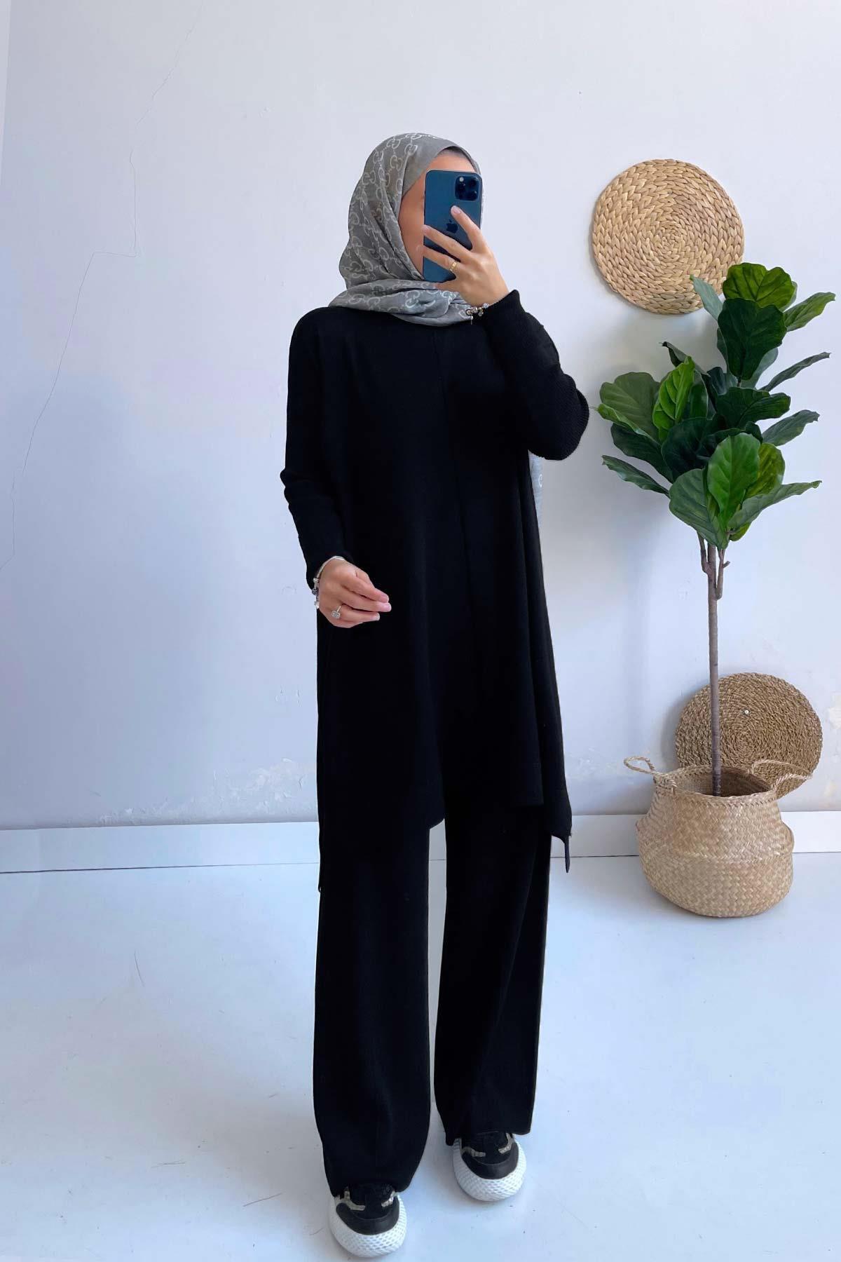 Ka Hijab Mira Mercerized Hijab Suit - Black