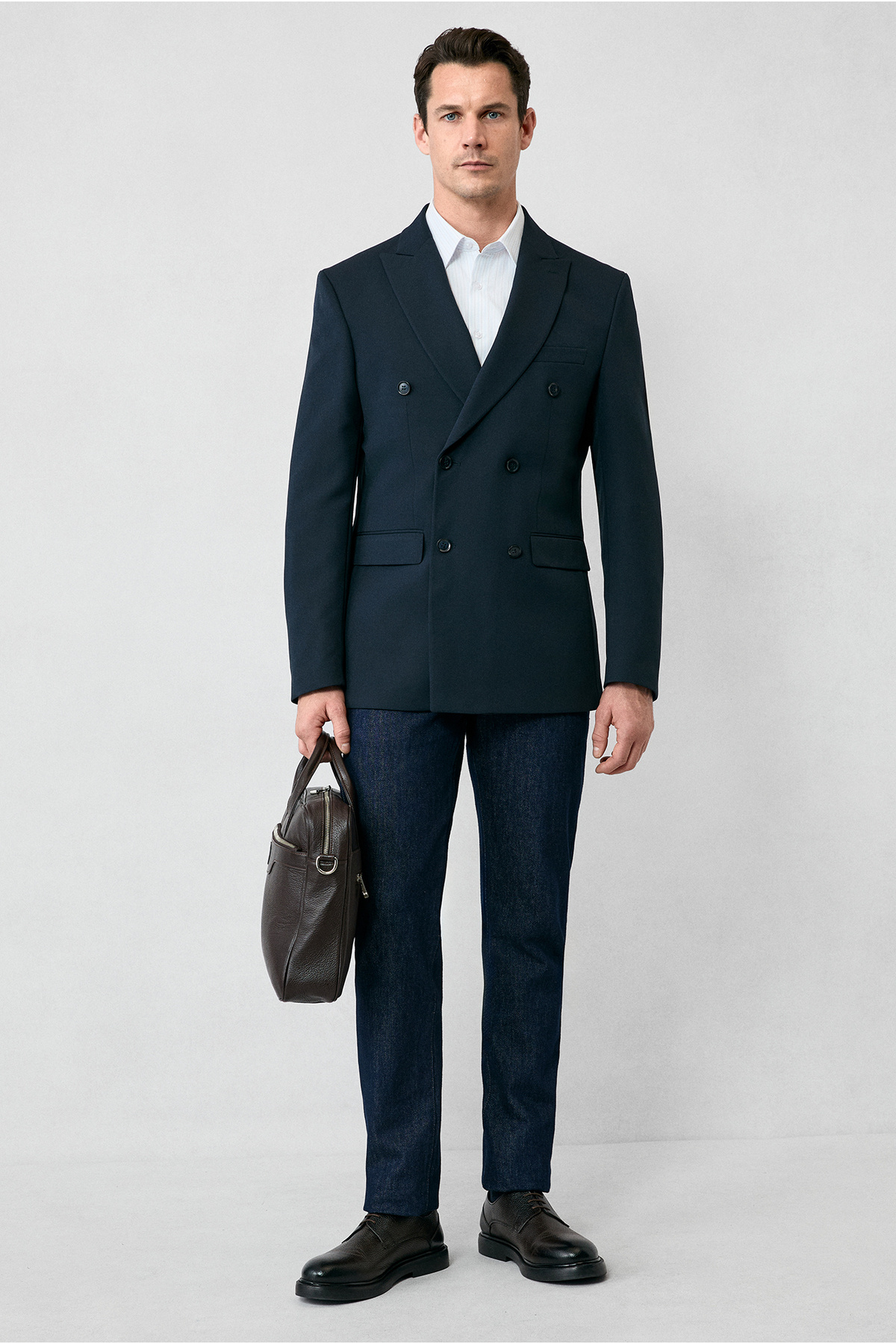 Kiğılı  6 Drop Regular Fit Standart Kesim Mevsimlik Kruvaze Ceket - Görsel 7