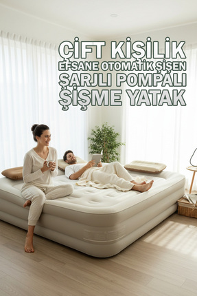 EFSANE KAMP - Double Yüksek Otomatik Şişen Dahili Pompalı Çift Kişilik Yatak ...