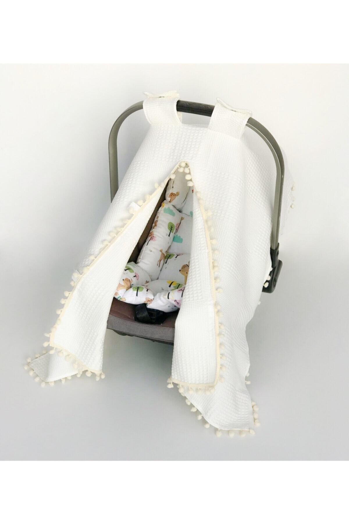 FG Store %100 Pamuk Çok Amaçlı Petek Pike Puset Örtüsü Ve Minderi fotoğrafı 3 (önizleme)