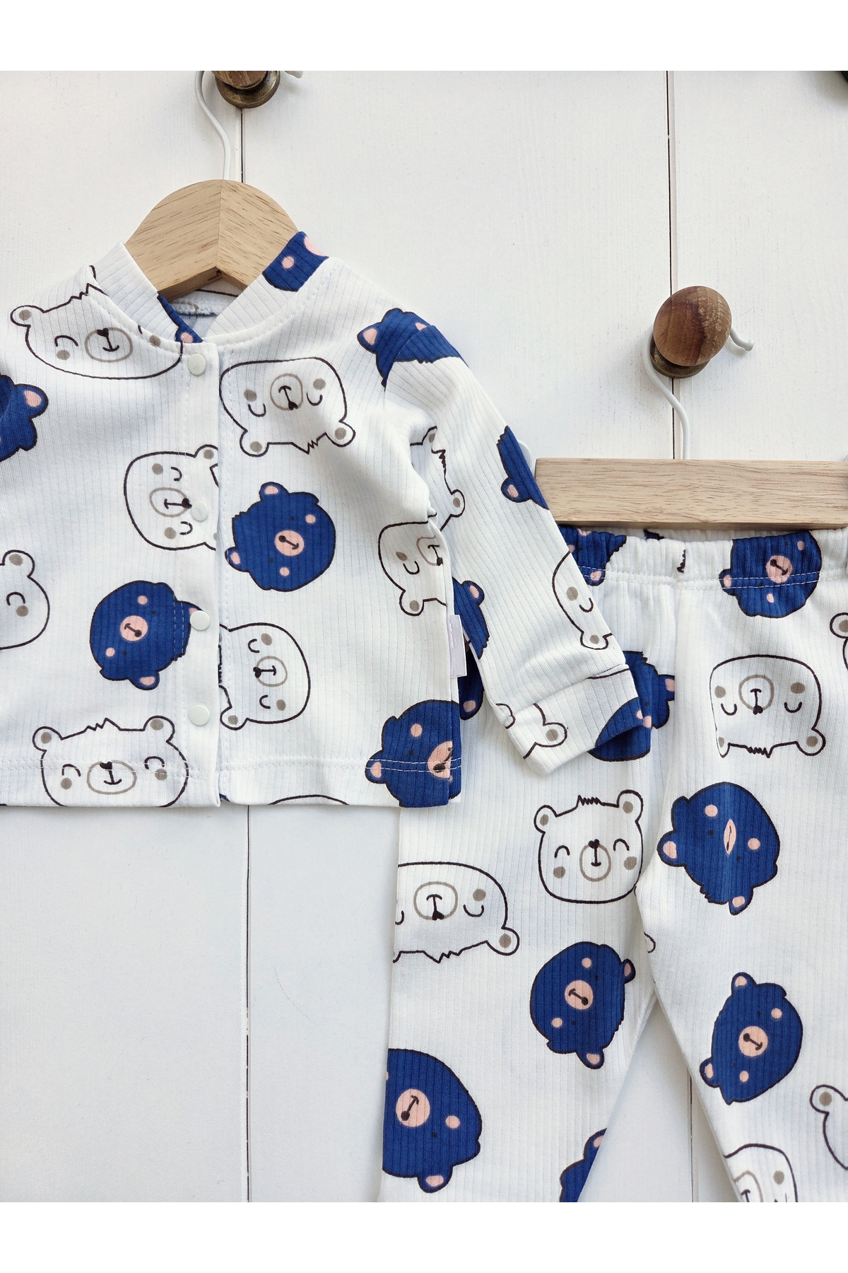 GizaKids %100 Pamuklu Erkek Bebek Pijama Takımı fotoğrafı 2 (önizleme)