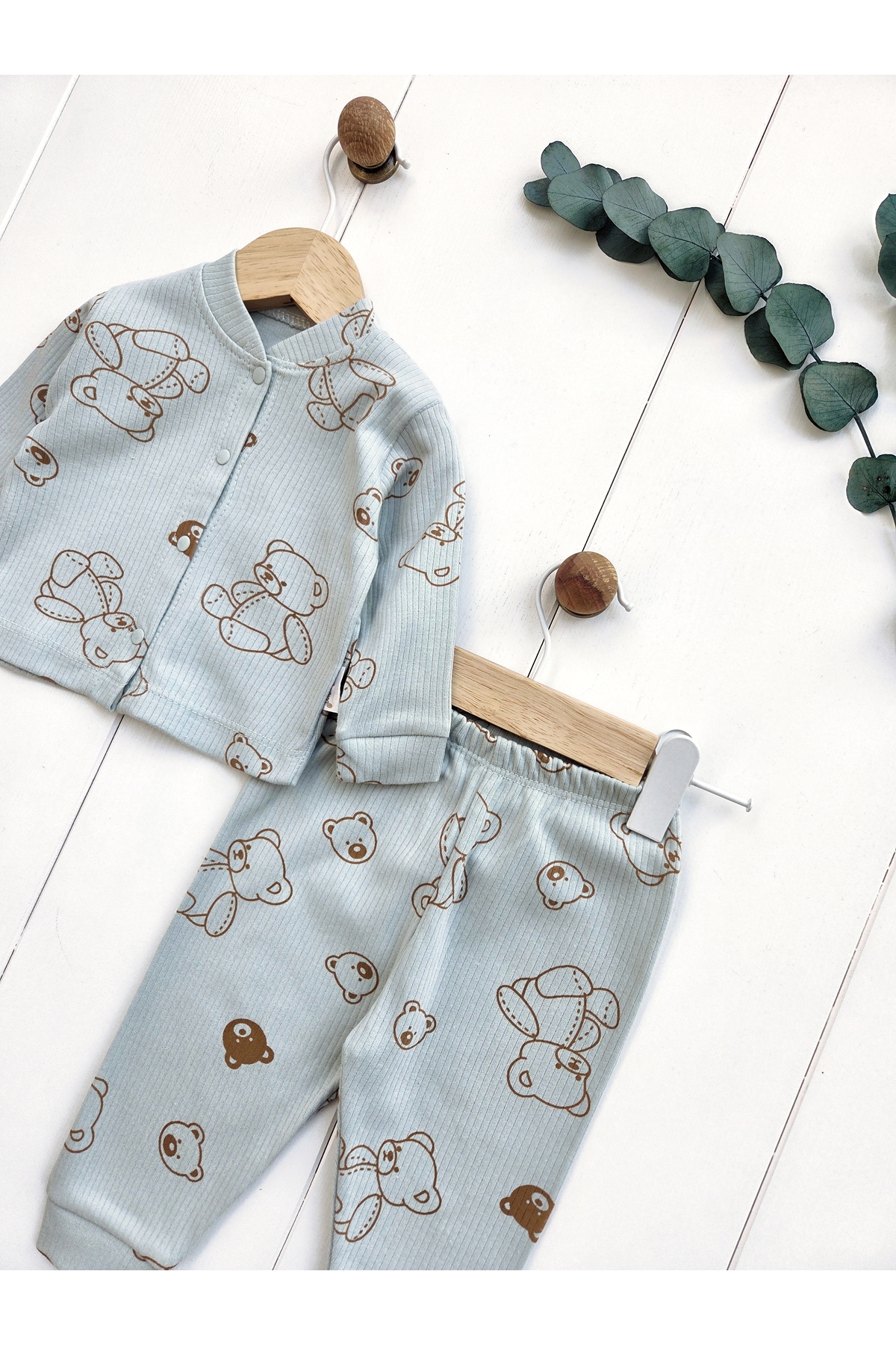 GizaKids %100 Pamuklu Erkek Bebek Pijama Takımı fotoğrafı 3 (önizleme)