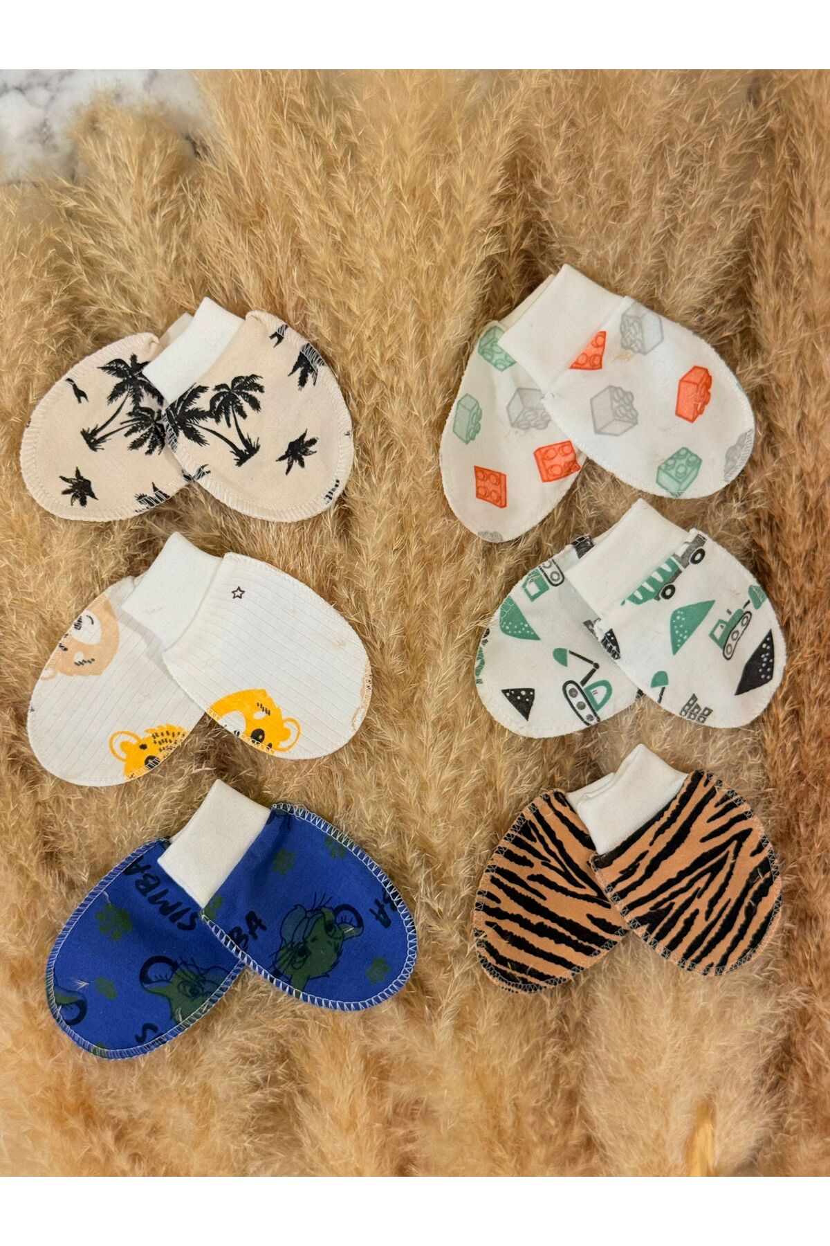 ninnigo Erkek Bebek Yenidoğan Penye %100 Organik Pamuklu Bebek Eldiveni 6 Çift Set fotoğrafı 2 (önizleme)