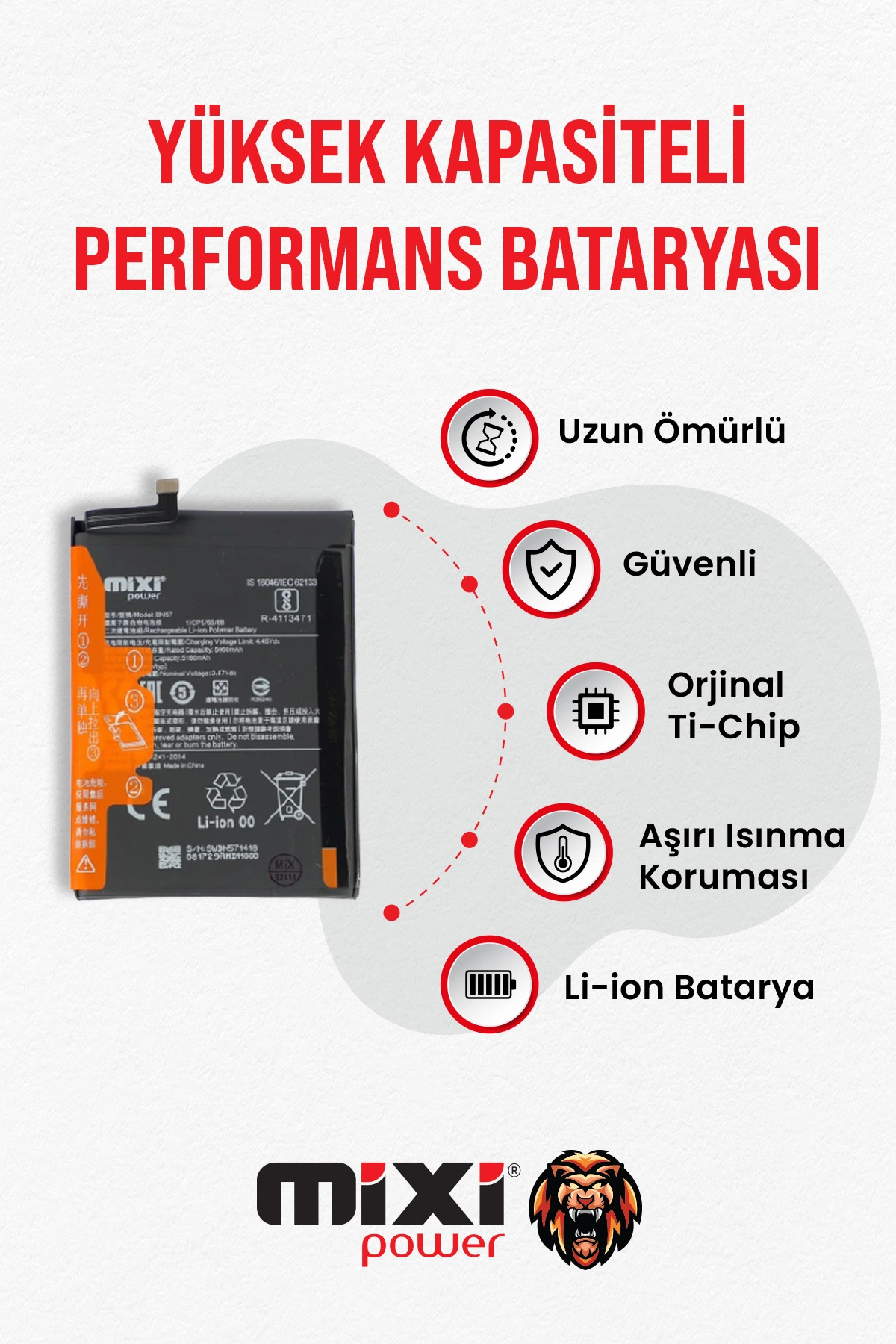 mixipower Xiaomi POCO X3 / X3 Pro Uyumlu Tam Kapasite Batarya TR