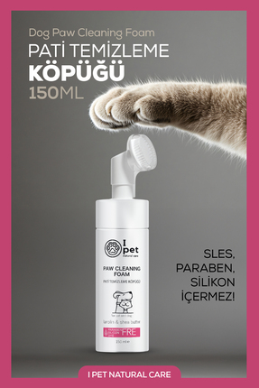 I PET NATURAL CARE Pati Temizleme Köpüğü - Fırçalı | Nemlendirici, 150 ml