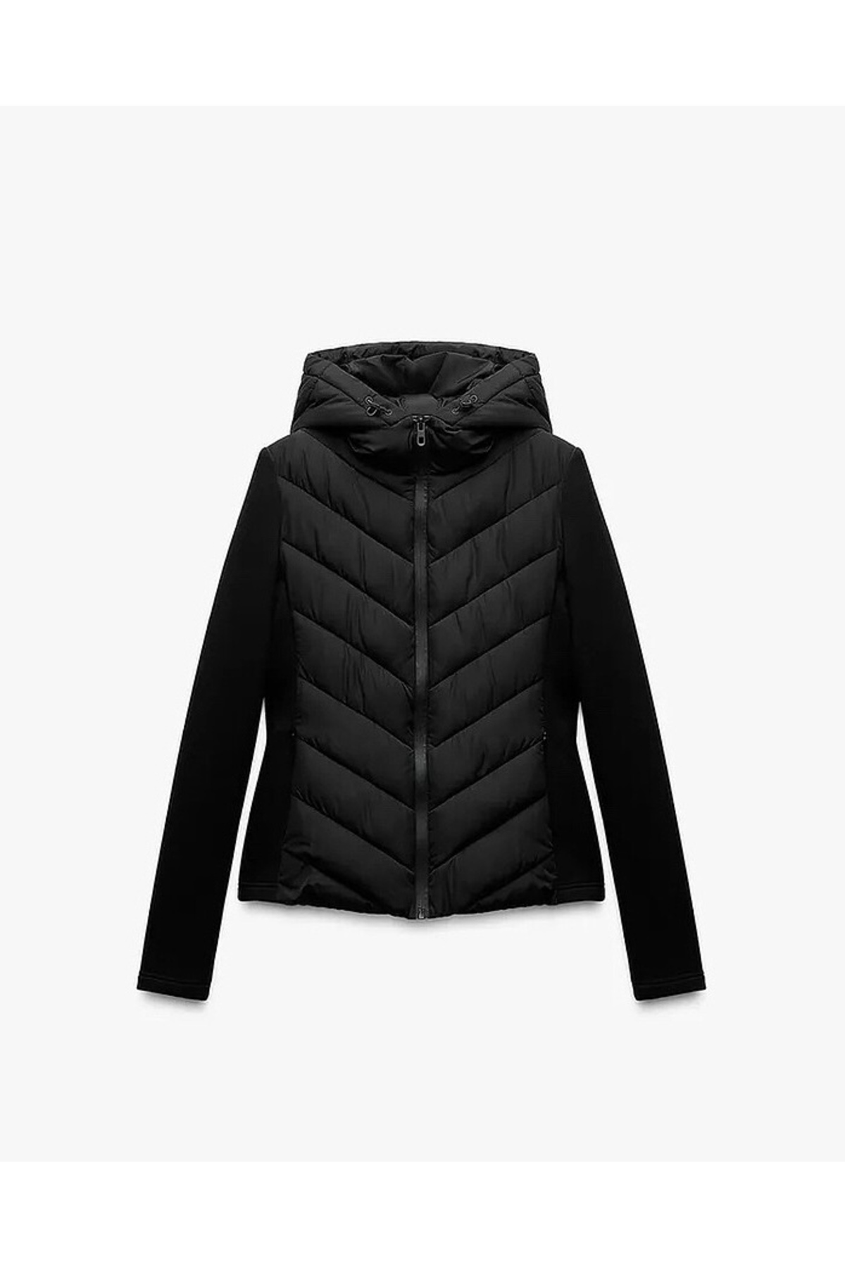 VESS MODA  Kapüşonlu Dalgıç Detay Rüzgar geçirmez Slim Fit Şişme Mont - Görsel 2