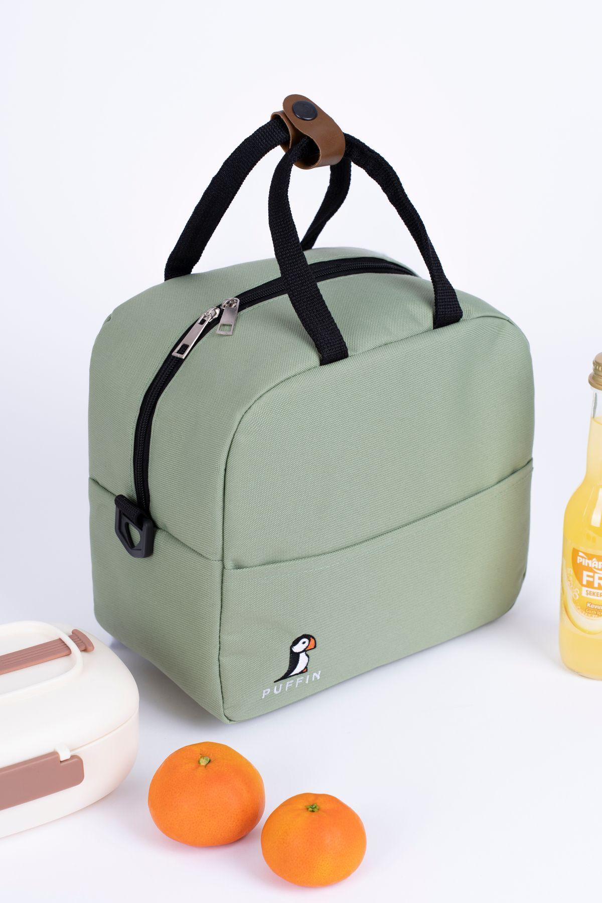 ALTINPAMUK Termal Çanta Isı Yalıtımlı Su Geçirmez Yemek Taşıma Beslenme Çantası Askılı Su yeşili