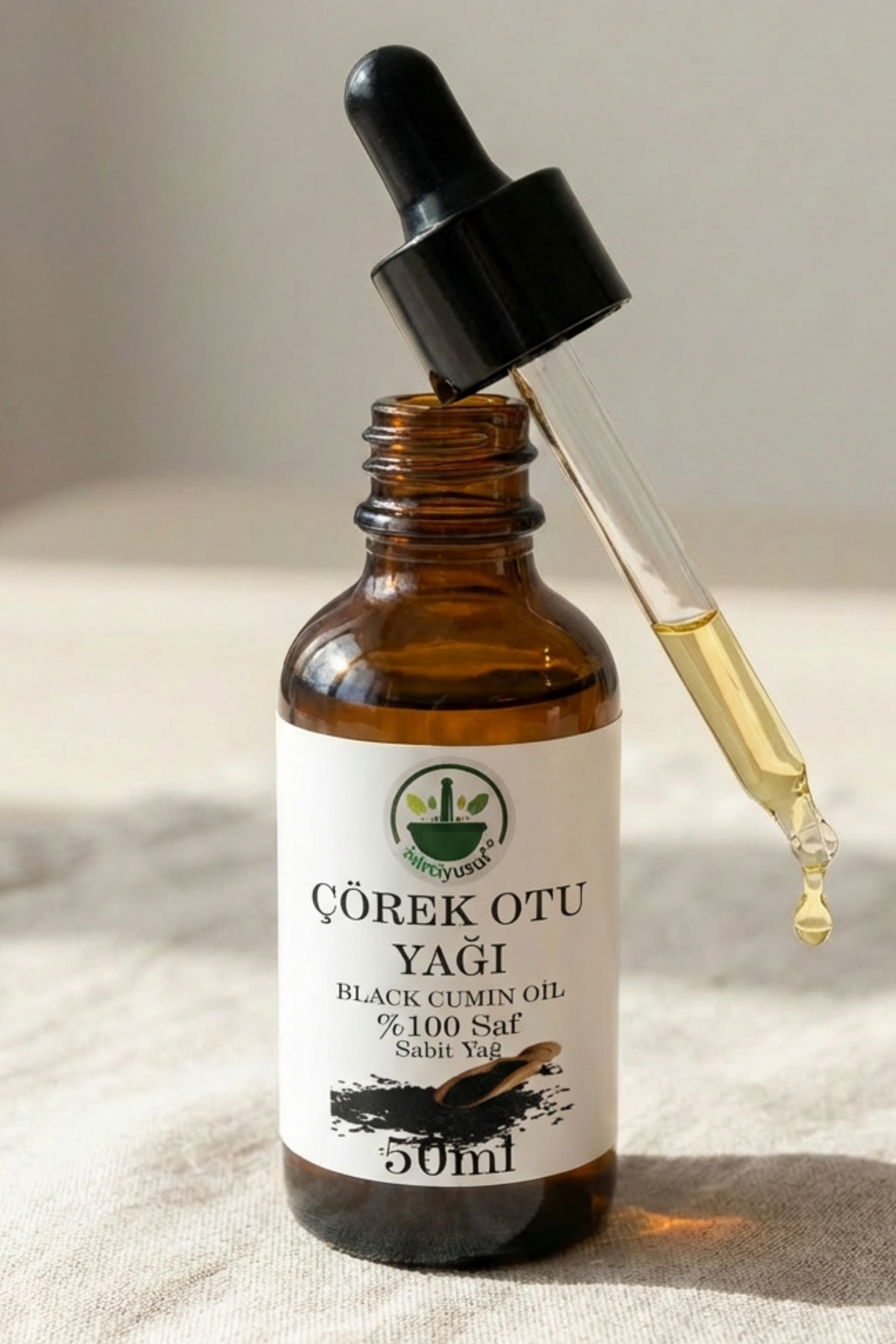 Soğuk Sıkım Çörek Otu Yağı (Çörekotu – Black Seed Oil – Black Cumin Oil) %100 Saf Doğal 50 ml — ÇTOUY50 — تصویر 3 از 4