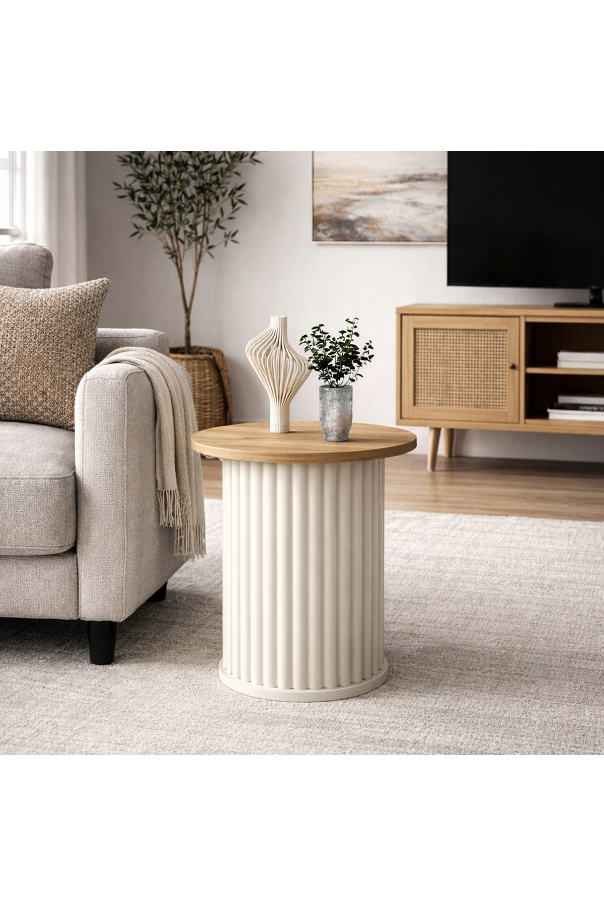 Bohema Side Table Moonstone - Basket