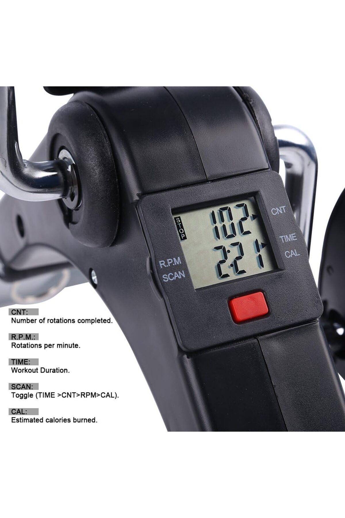 دراجة تمارين ارضية,للياقة البدنية بدواسة و شاشة LCD, عجلة لممارسة تمارين اليد والقدم قابلة للطي