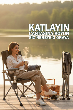 EFSANE KAMP - Profesyonel Fold&Go Katlanır Kamp Sandalyesi – Gri