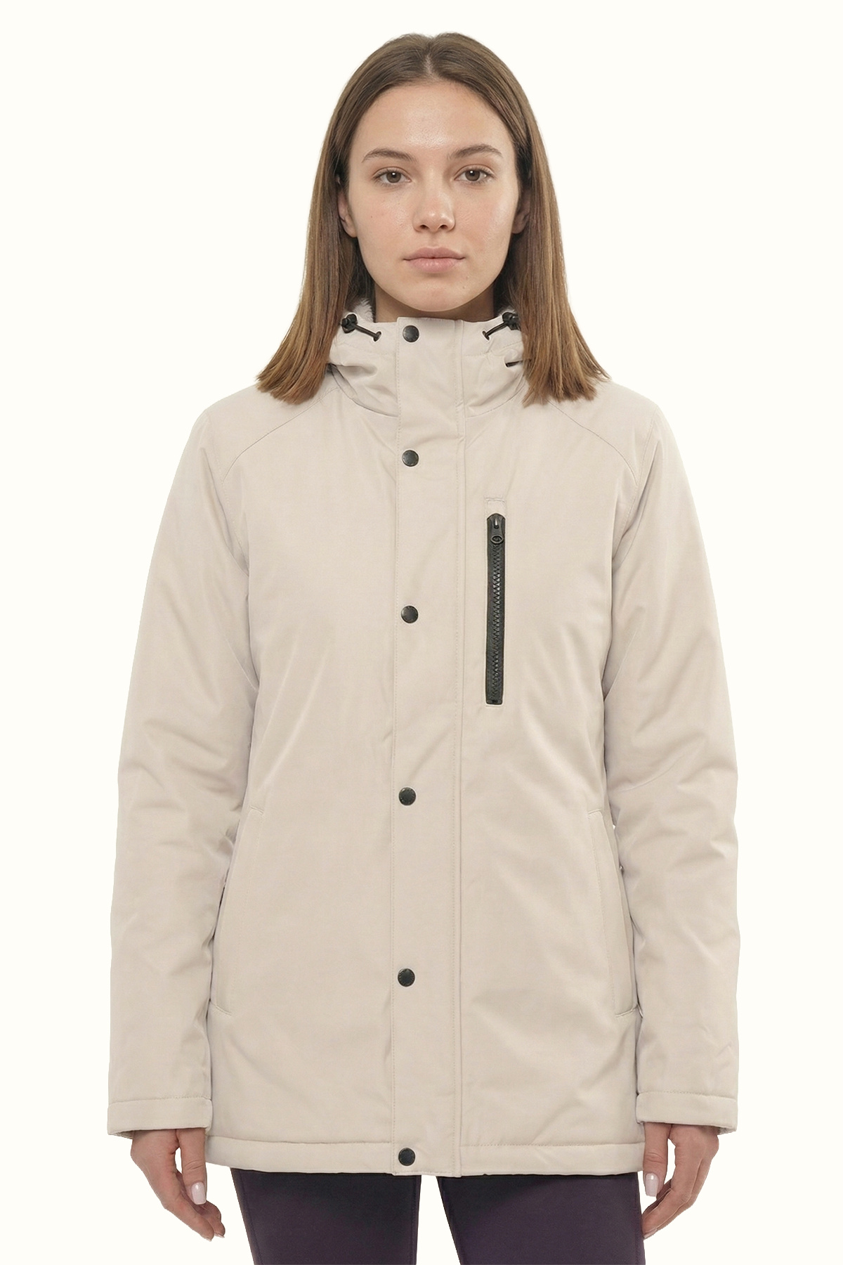 D1fference  Kadın Kışlık Parka Sıcak Tutan Dolgu Kalın İç Astarlı Su İtici Rüzgar Geçirmez Kapüşonlu Parka Mont