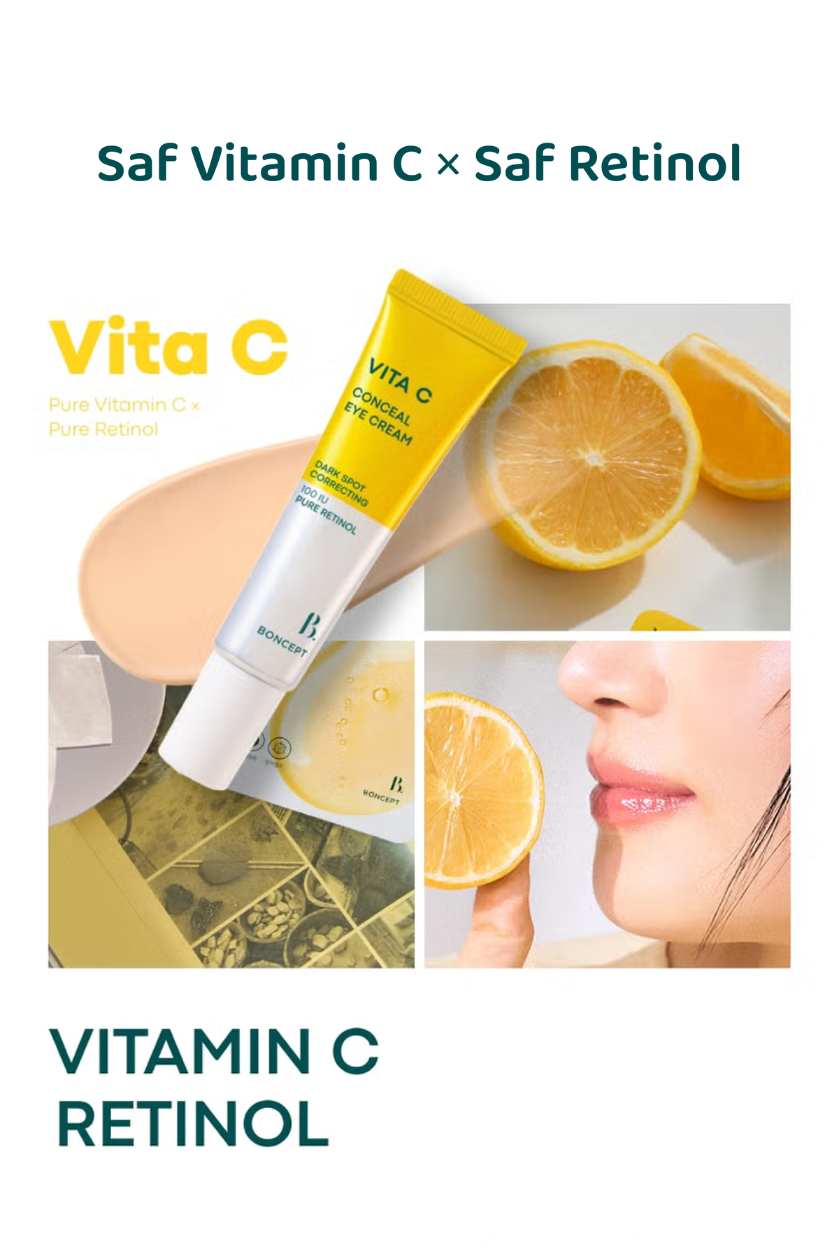 Retinol ve C Vitamini İçeren Aydınlık Görünüm Sağlayan Conceal Göz Kremi Vita C Eye Cream — 8806194078236 — تصویر 5 از 7