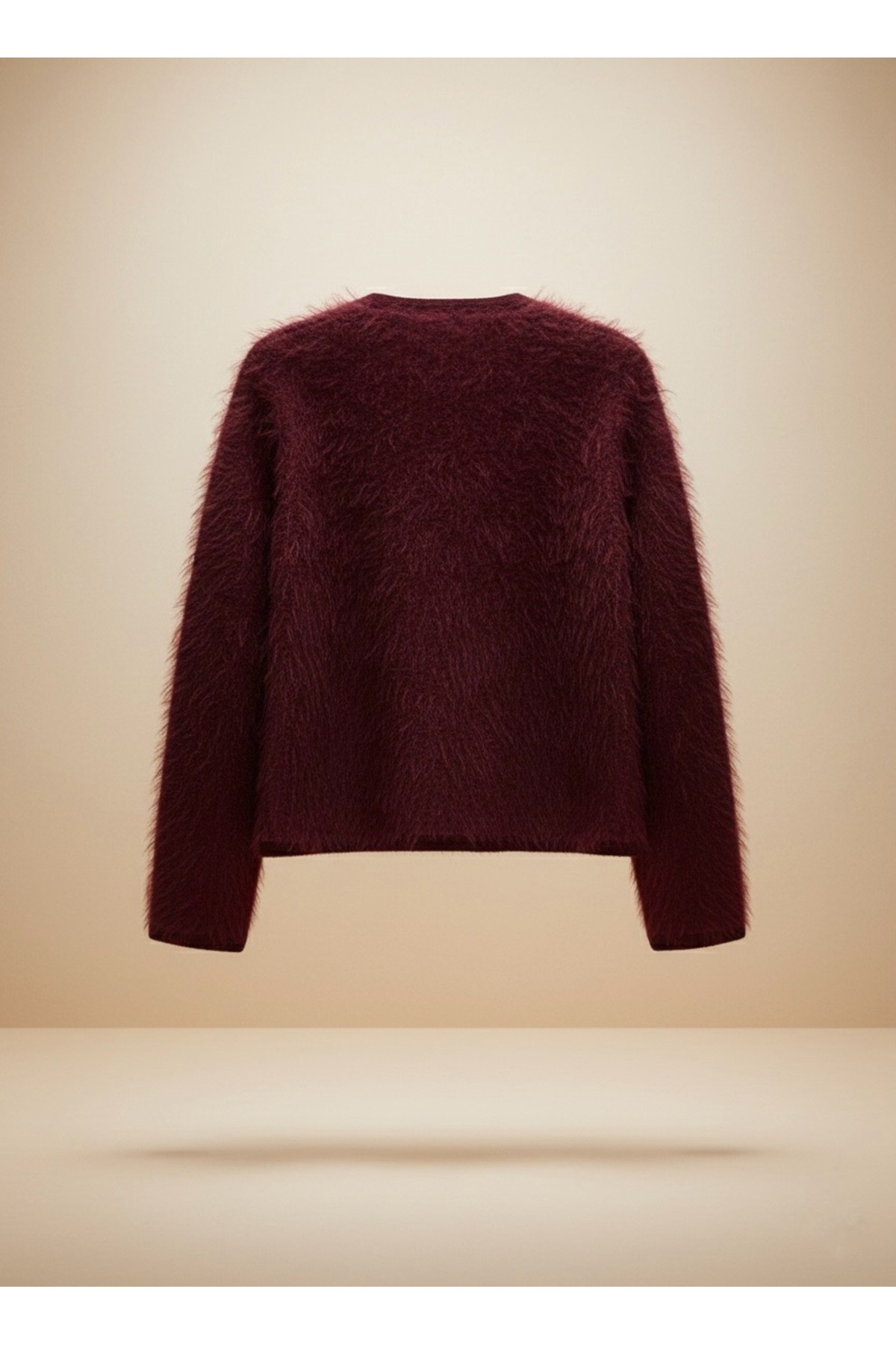 LWL  Tüylü Düğmeli Triko Hırka Ceket Pelüş Shaggy - Görsel 10