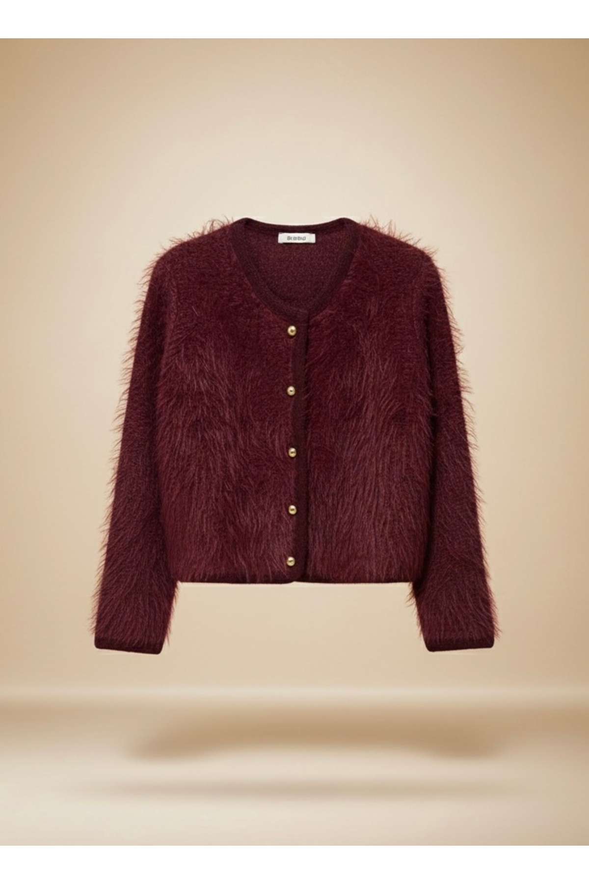 LWL  Tüylü Düğmeli Triko Hırka Ceket Pelüş Shaggy - Görsel 9