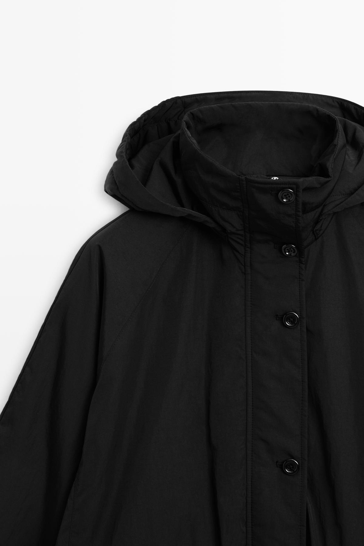 Massimo Dutti  Uzun teknik kumaş parka - Görsel 6