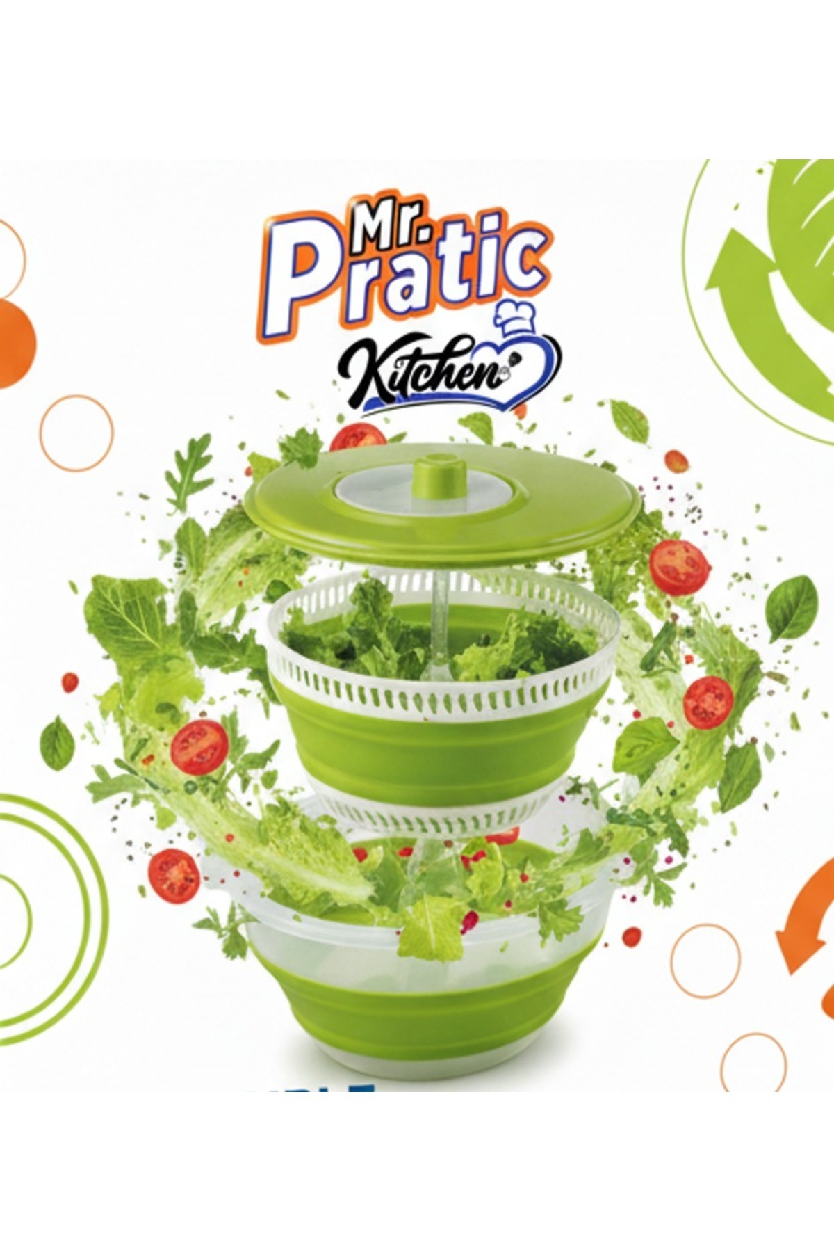 MR.PRATİC MR. PRATİC Pratik Katlanabilir Salata ve Sebze Kurutucu 4 L