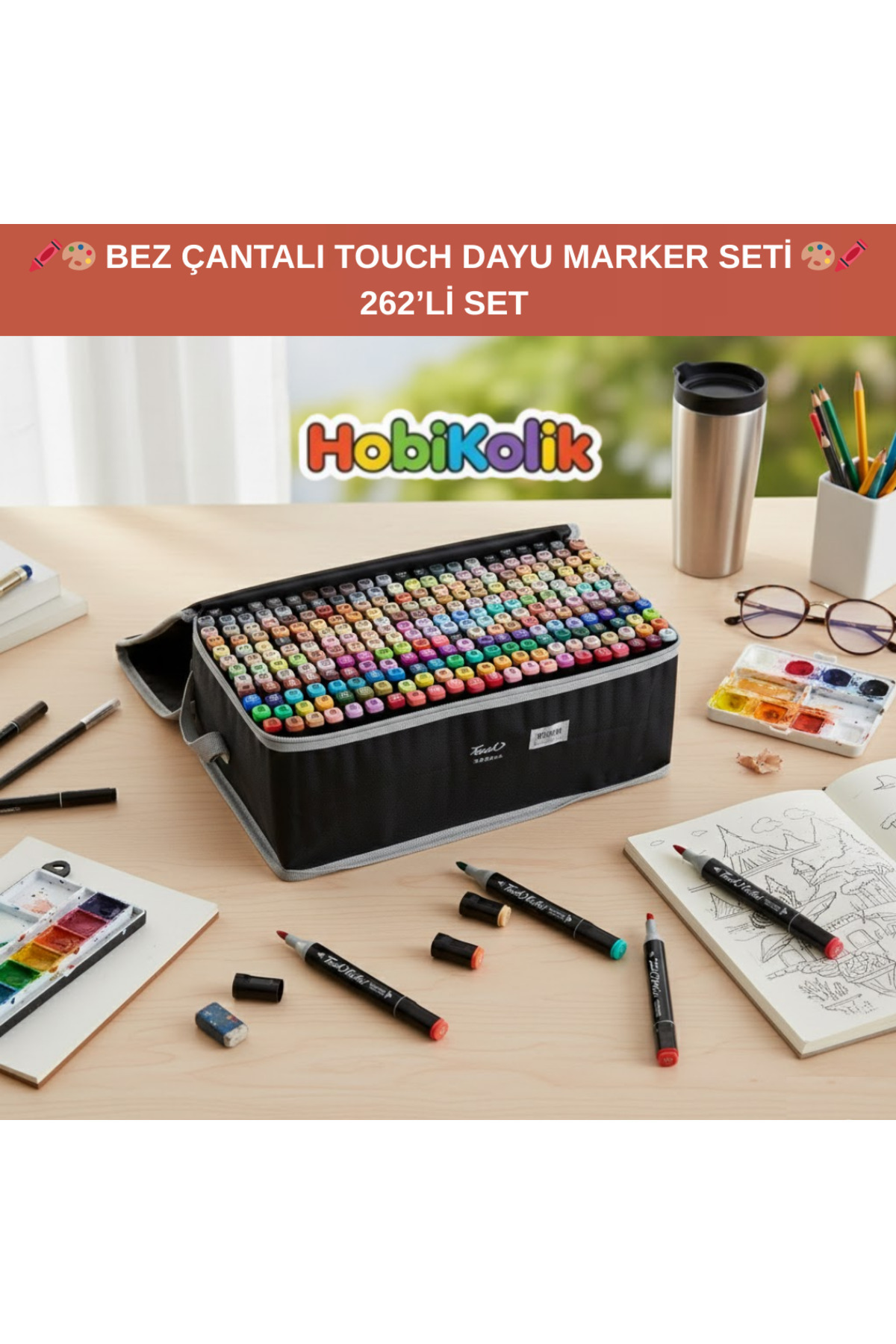 Art Tone 🖍️🎨 BEZ ÇANTALI TOUCH DAYU MARKER SETİ 262'Lİ SET