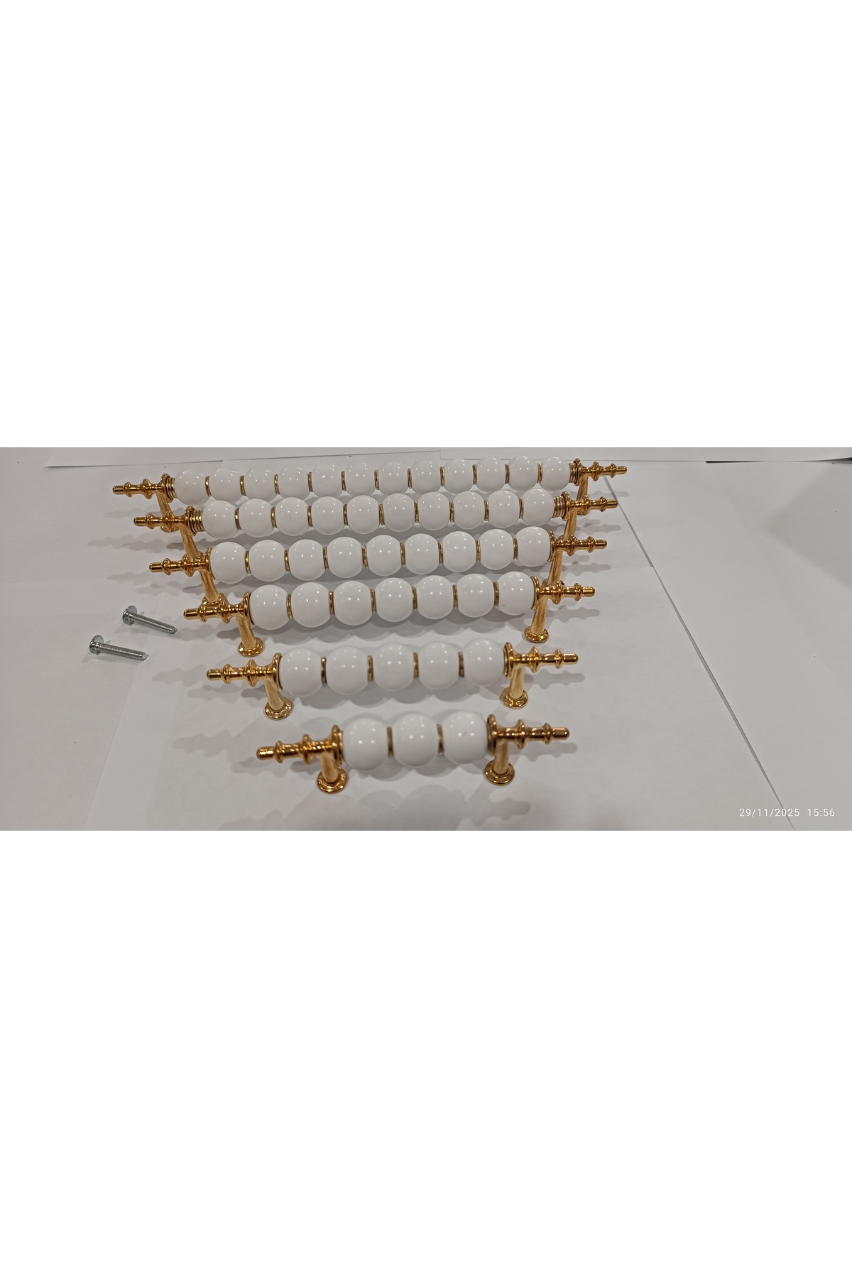 POLYMER MODERN 5 pcs. 224 MM GOLD Luxury Furniture Wardrobe Drawer Handles marble-bead HANDLE