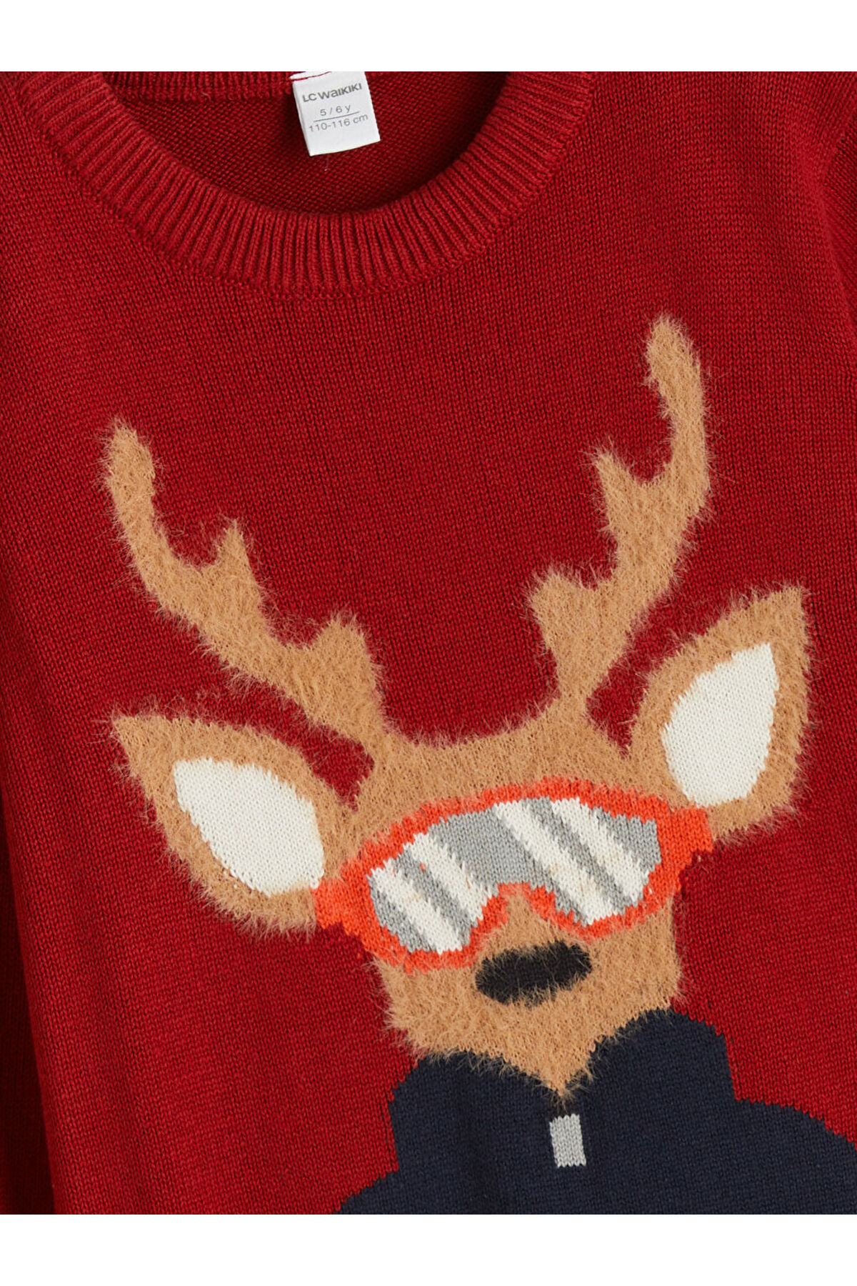 LC Waikiki LCW Kids Kırmızı Yılbaşı Temalı Erkek Çocuk Triko Kazak fotoğrafı 2 (önizleme)