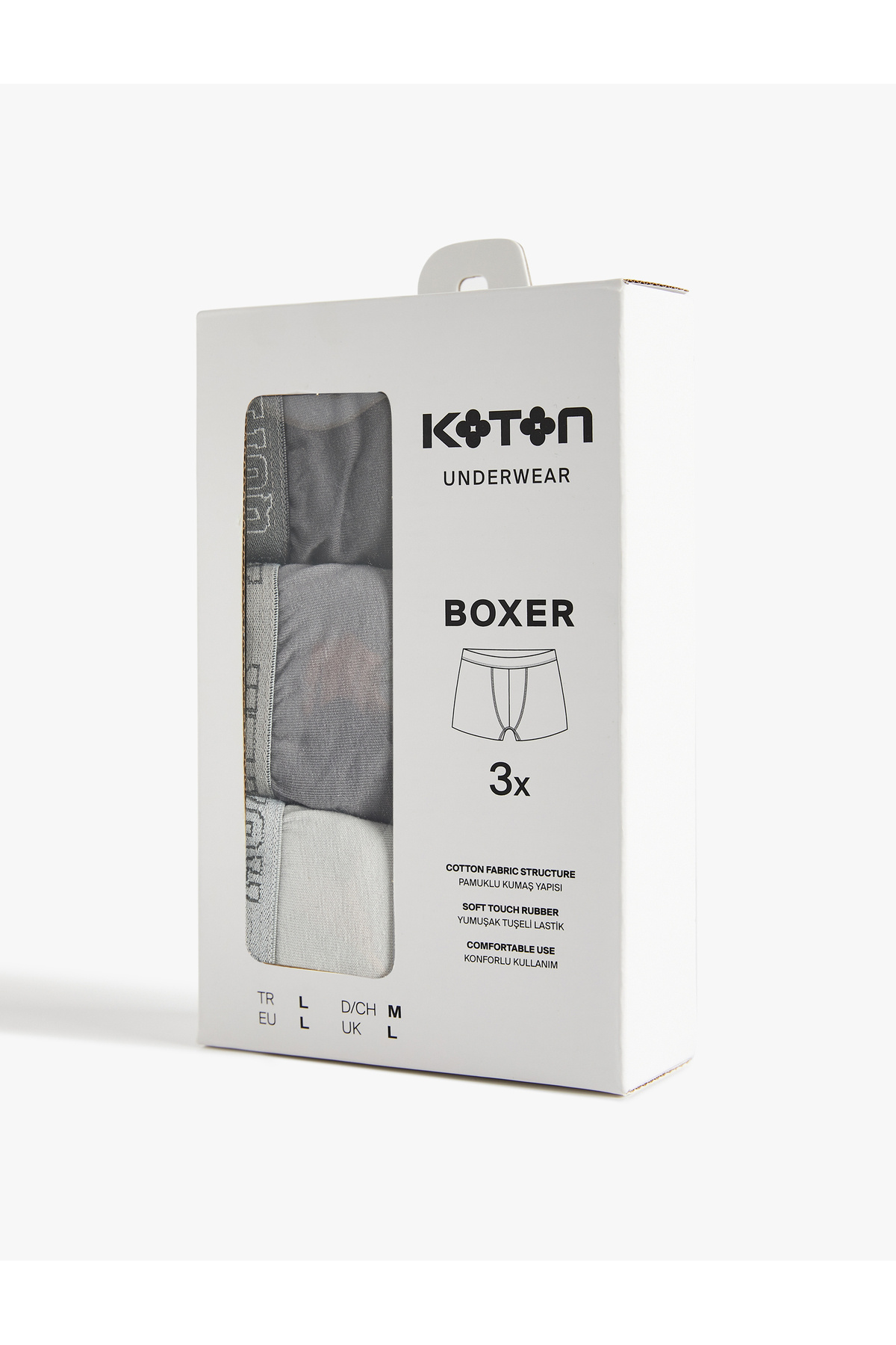 Koton Baskılı Bel Detaylı Pamuklu 3'lü Boxer Seti görsel 5