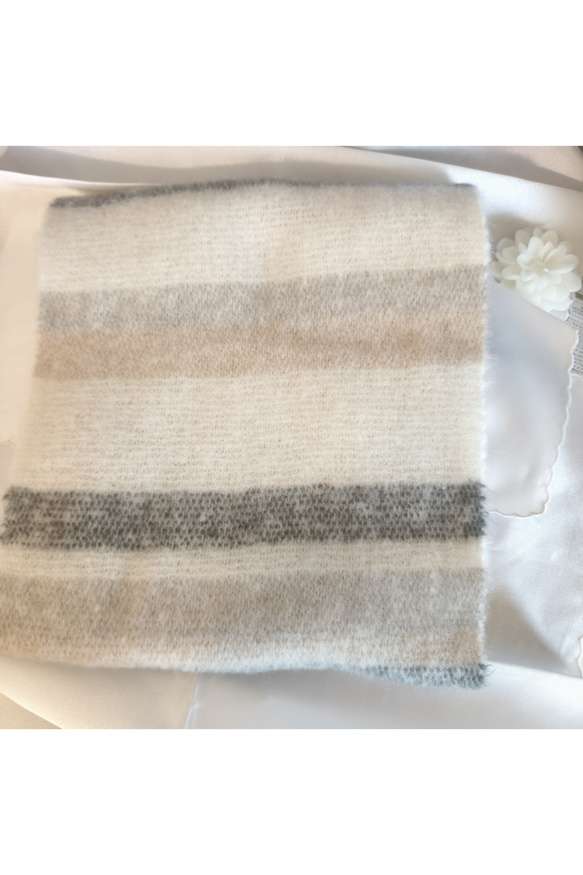 VELORA PRIVE -UNISEX %100 PAMUK EKOSELİ ŞIK KALİTELİ DOKUMA ŞAL - ATKI 30X200 CM görsel 7