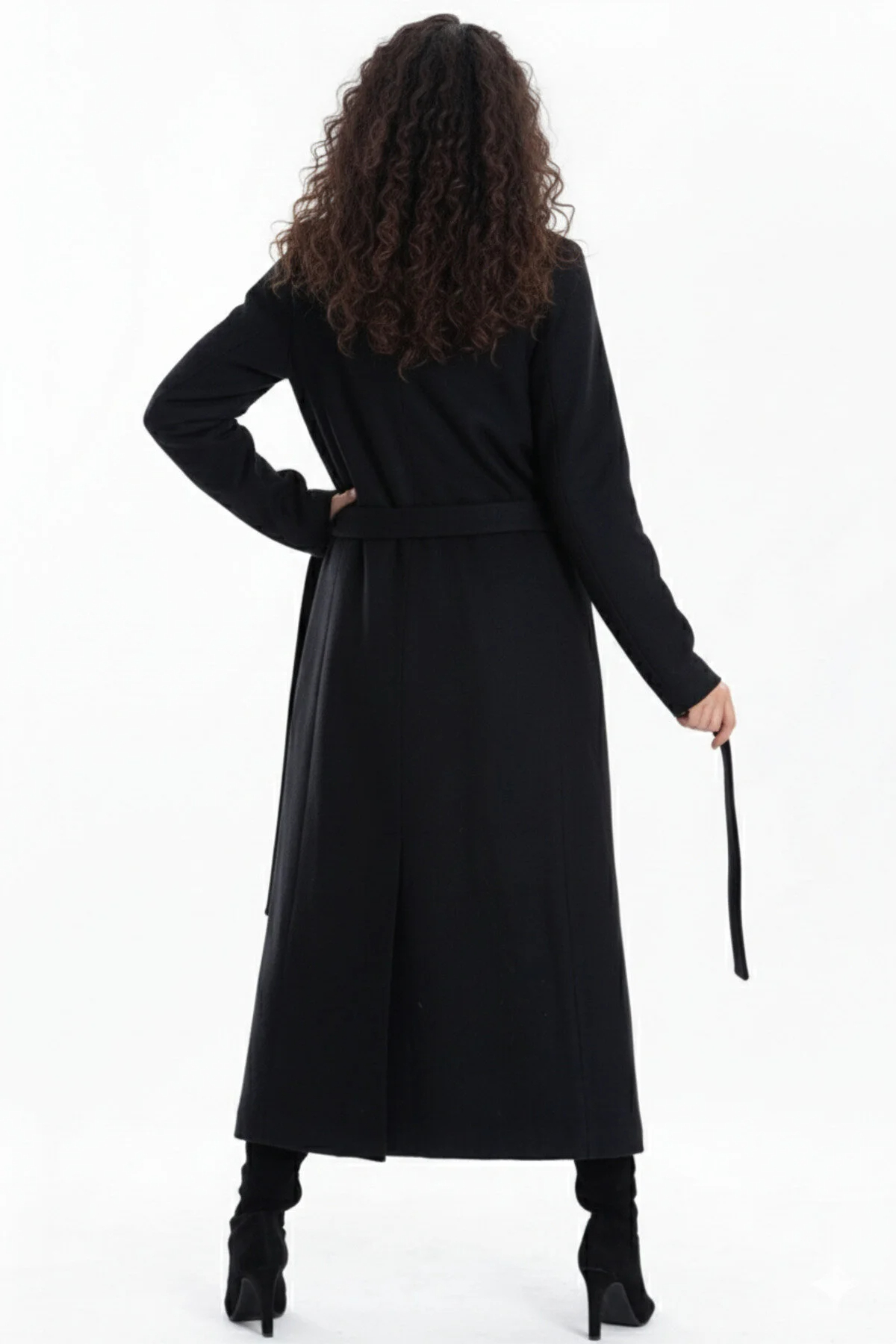 Modayıldızlar  MORENA Layal Kadın Yeni Sezon Kuşaklı İçi Astarlı Cep Detaylı Kaşe Kaban - Görsel 3