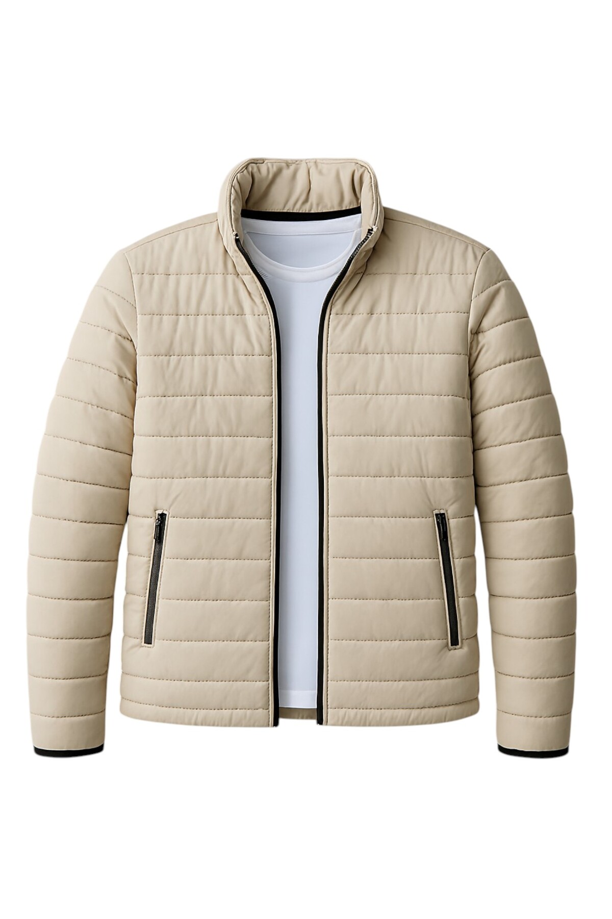 legends butik  5’li Erkek Kışlık Kombin Paketi – 2 Adet Şişme Mont + 3 Adet Fitilli Bisiklet Yaka Kalın Triko Kazak - Görsel 3