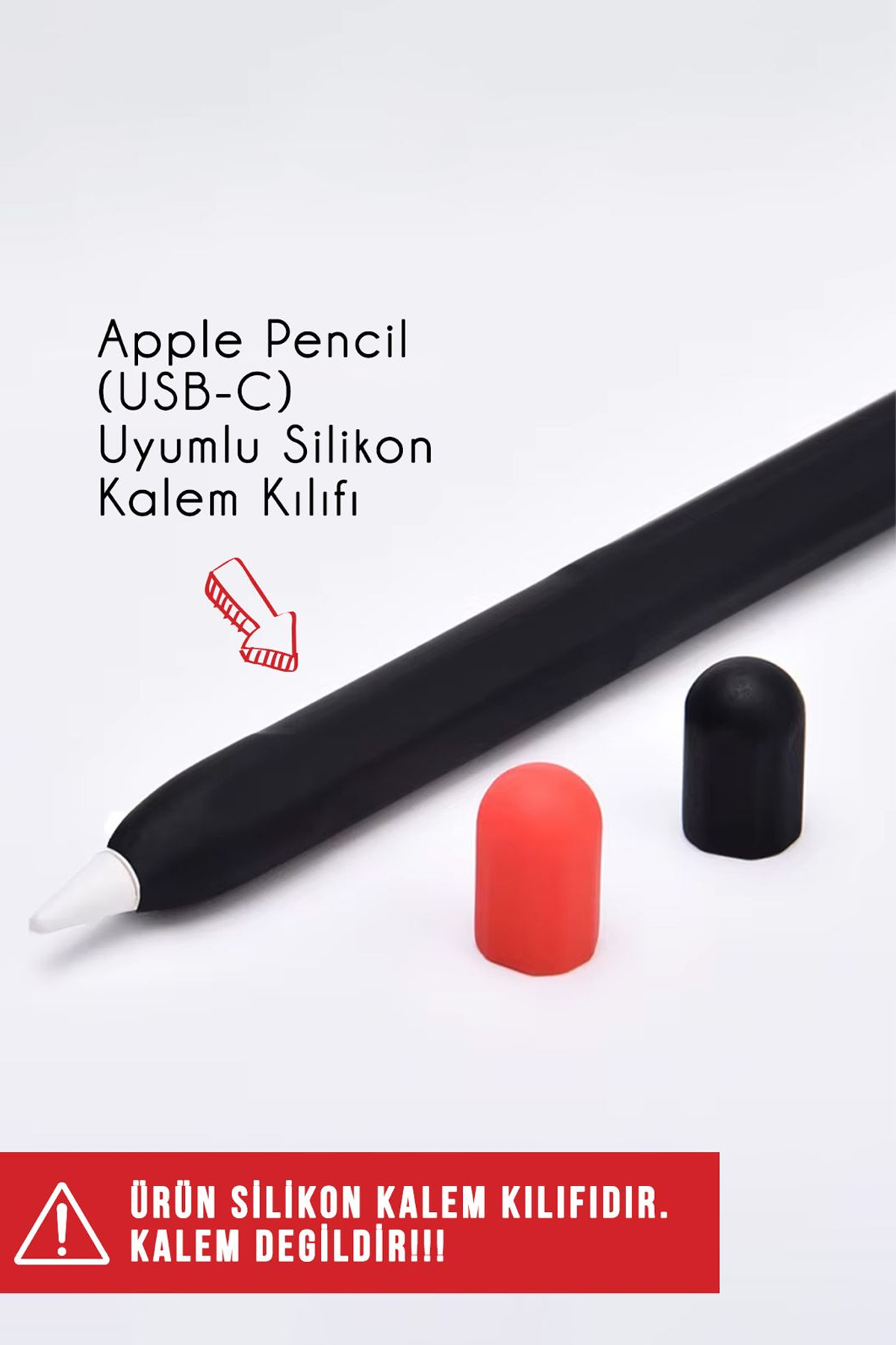 Nezih Case Apple Pencil (USB-C) Uyumlu Yumuşak Silikon Tam