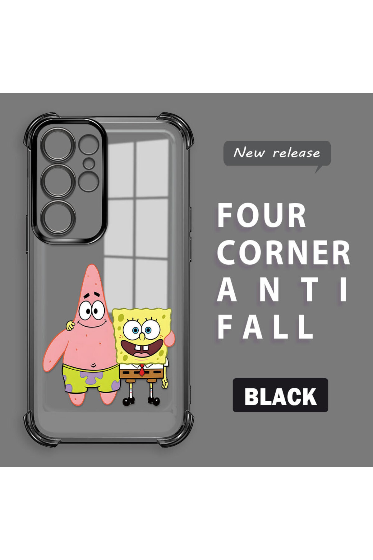 Samsung Galaxy S22 Ultra Compatible Childhood Joy Sponge Bob Transparent Silicone Protected Case