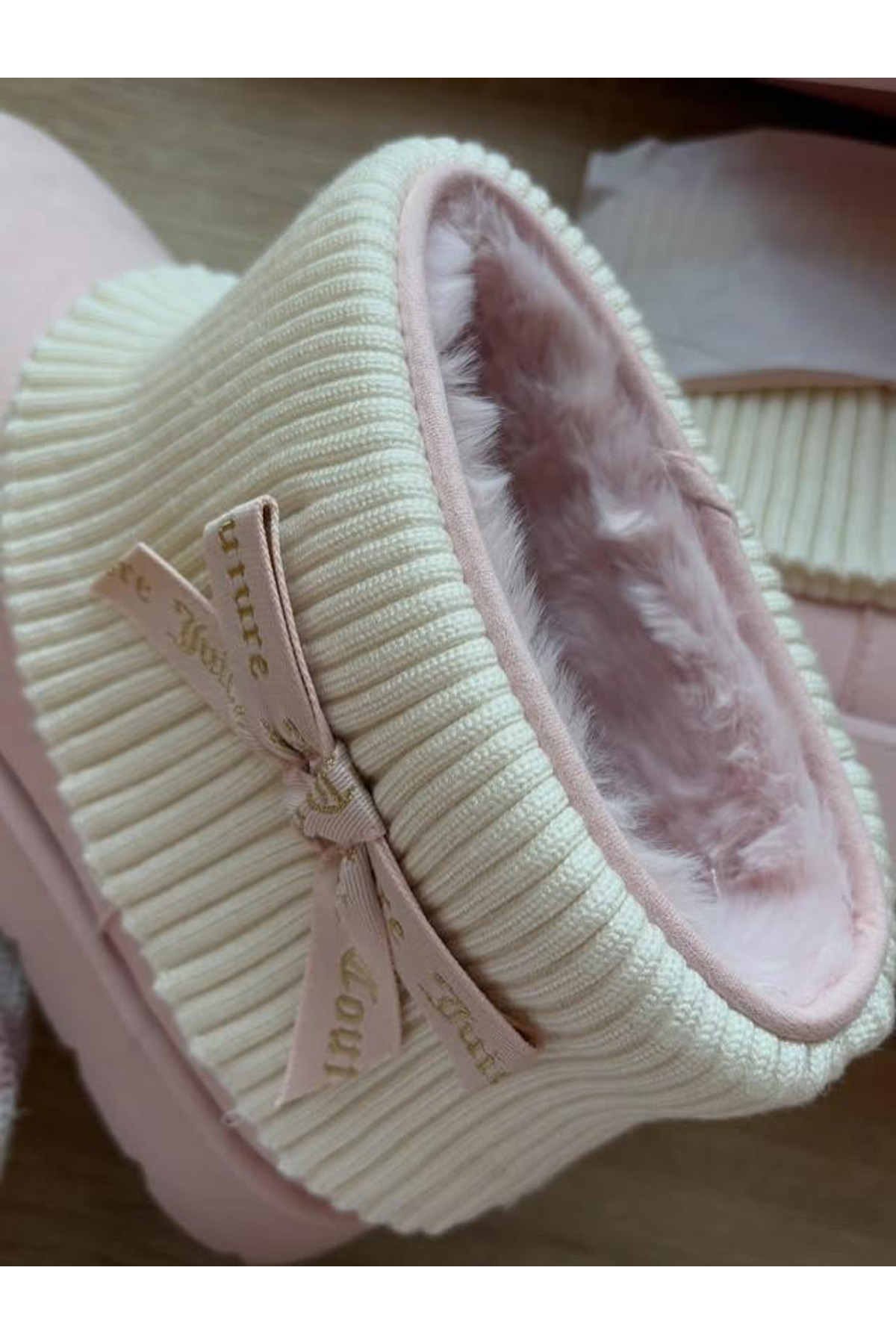 Gofeel Ribbon Couture Pembe Peluş Dokulu Bot görsel 5