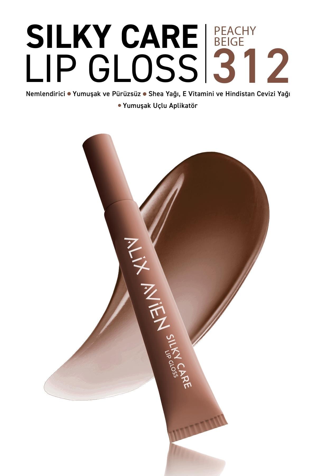 Alix Avien Dolgun Gürünüm ve Nemlendirici Etkili Dudak Parlatıcısı - Silky Care Lipgloss 312 Peachy Beige