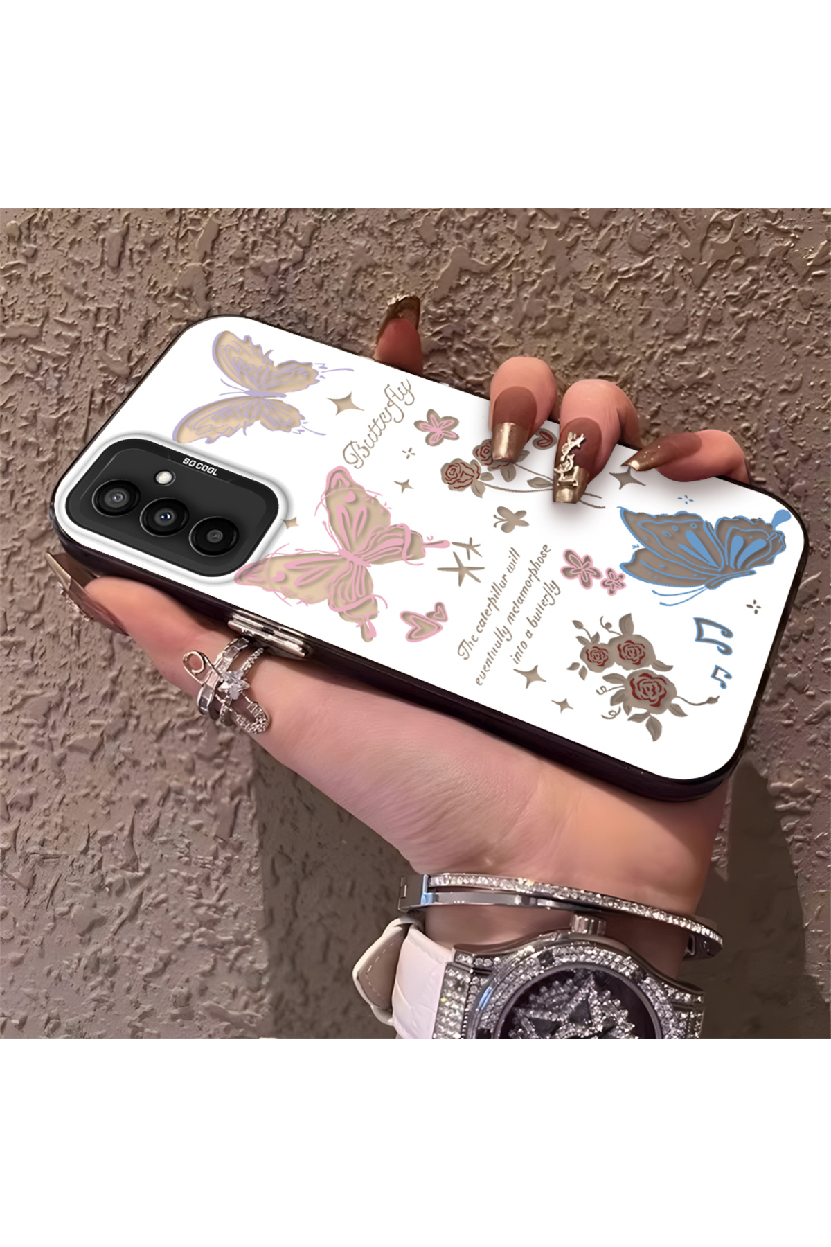 Samsung Galaxy M13/M23 Compatible Phone Case Butterfly Anti-Shock Camera Anti-Fall